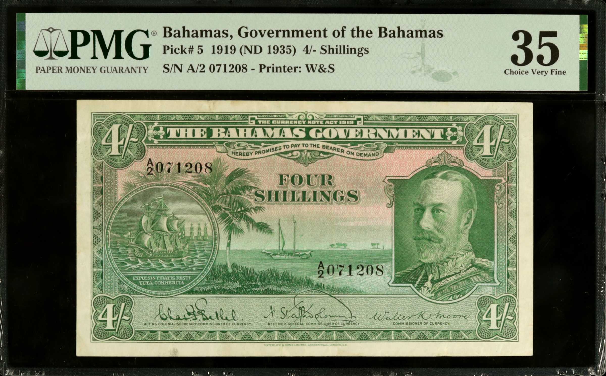 image for: Bahamas  4 shillings(B105a)
