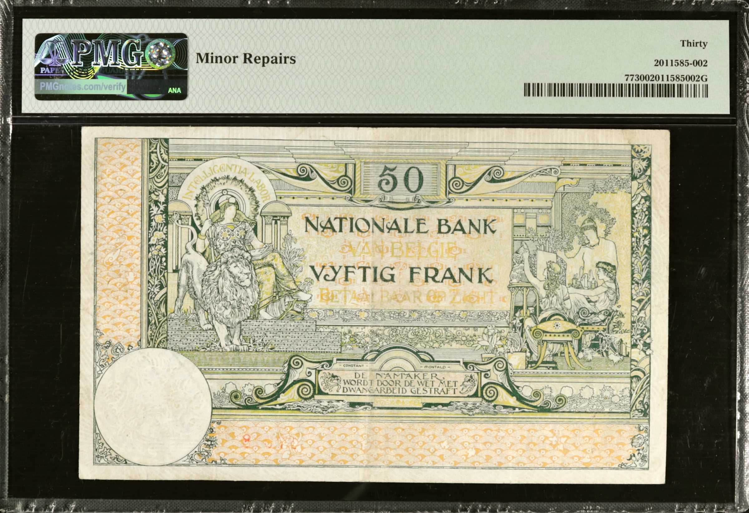image for: Belgium  50 francs (B537a)