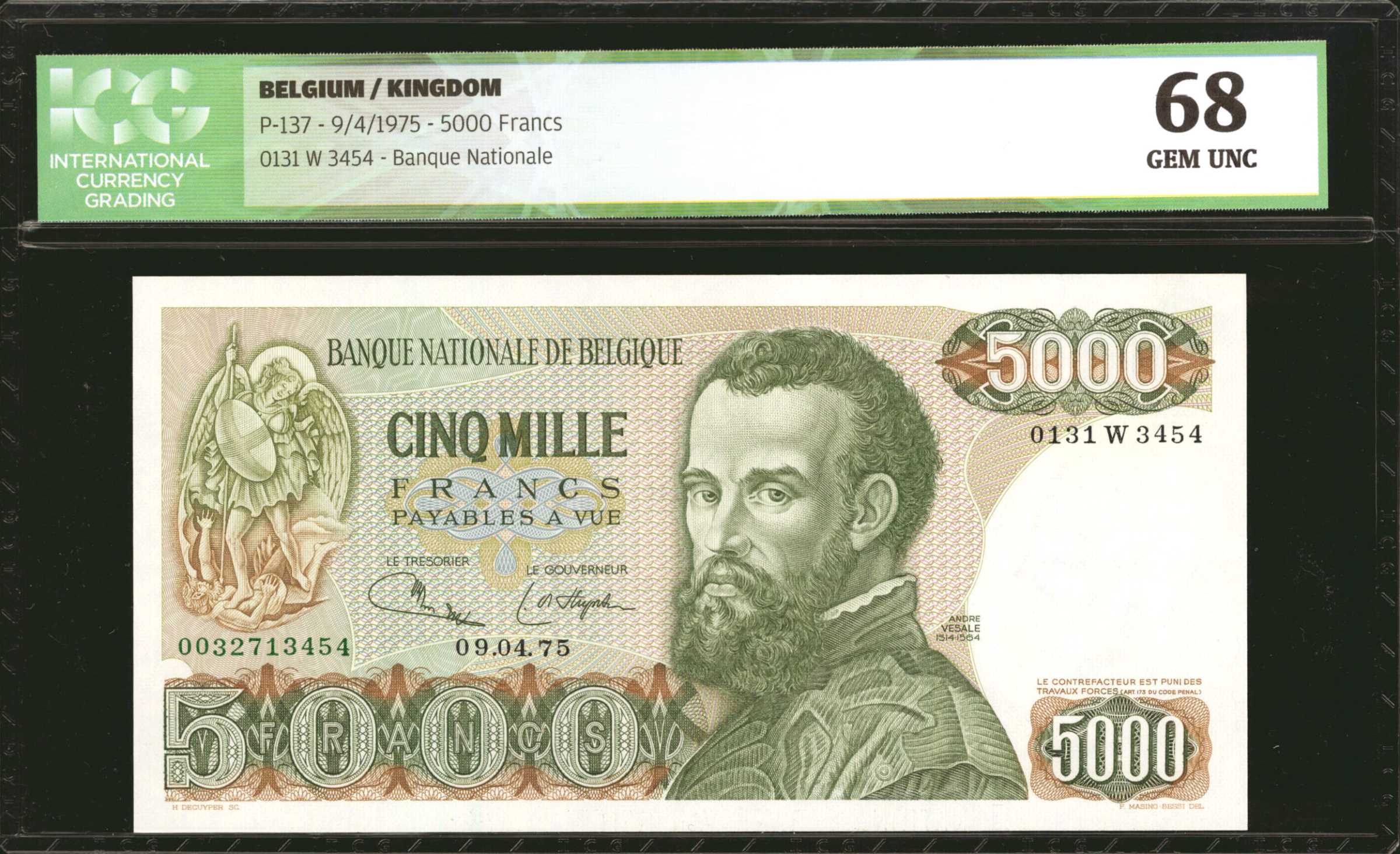 image for: Belgium  5,000 francs (B584bz)