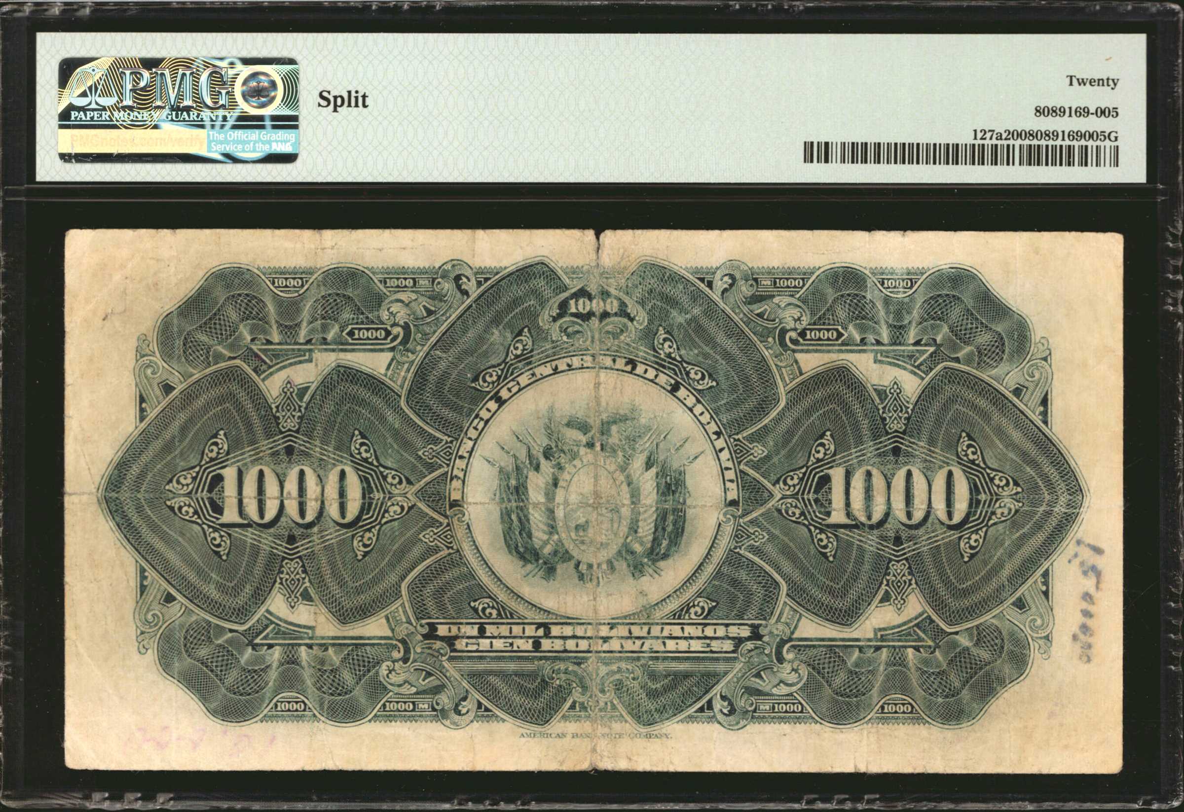image for: Bolivia  1,000 bolivianos = 100 bol?vares(B315c)