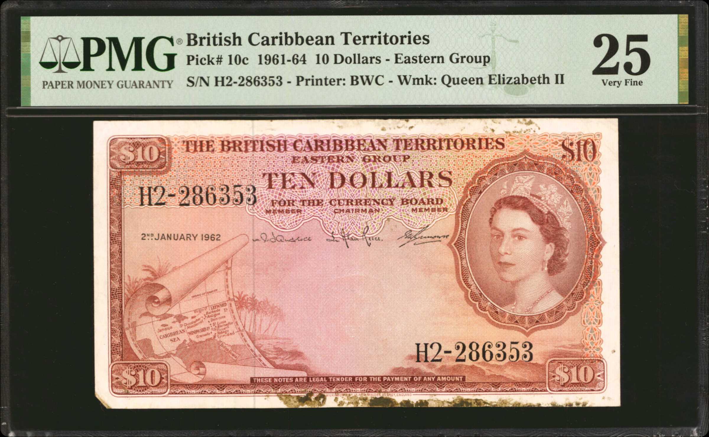 image for: British Caribbean Territories  10 dollars(B110a)