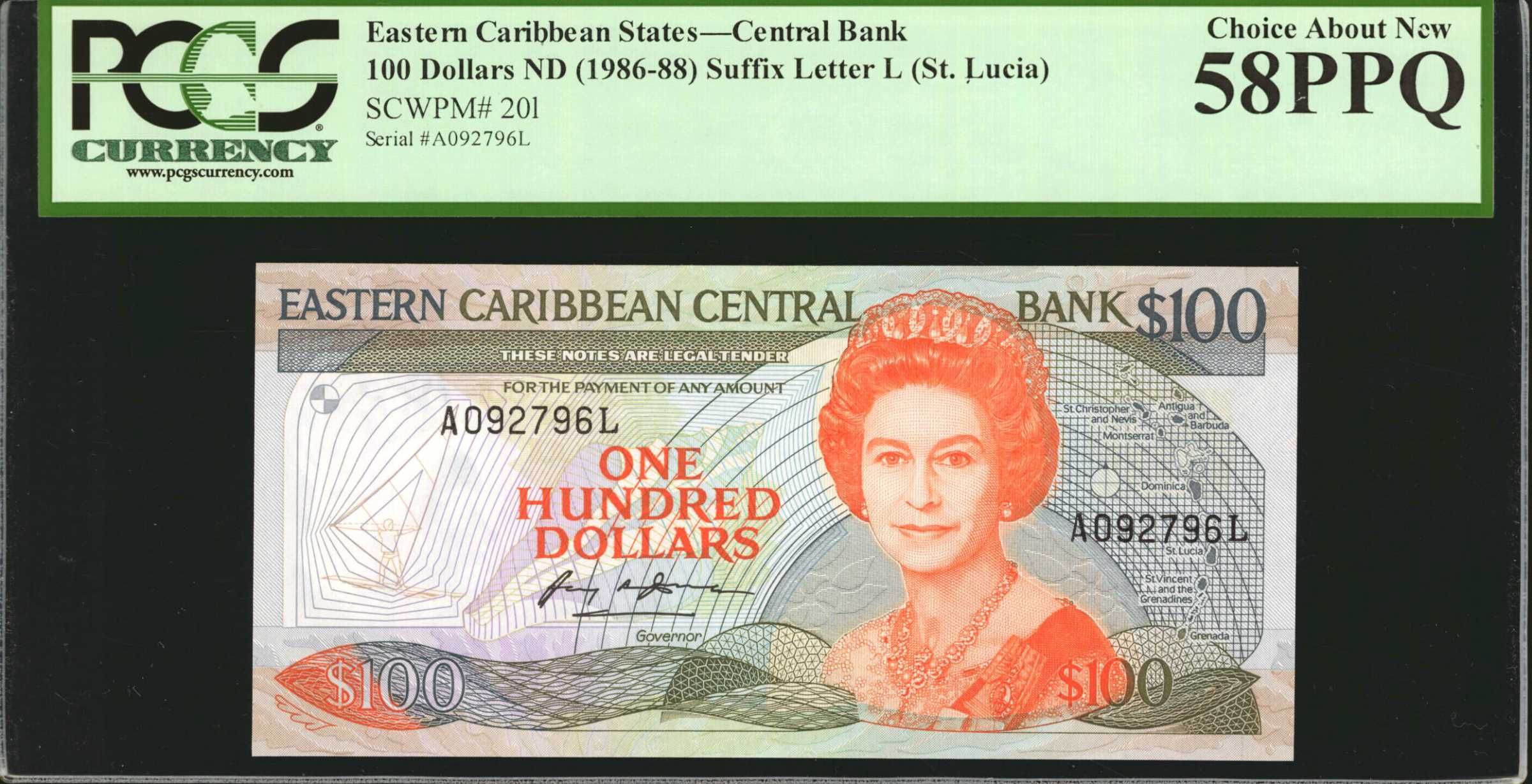 image for: East Caribbean States  100 dollars (B204g)