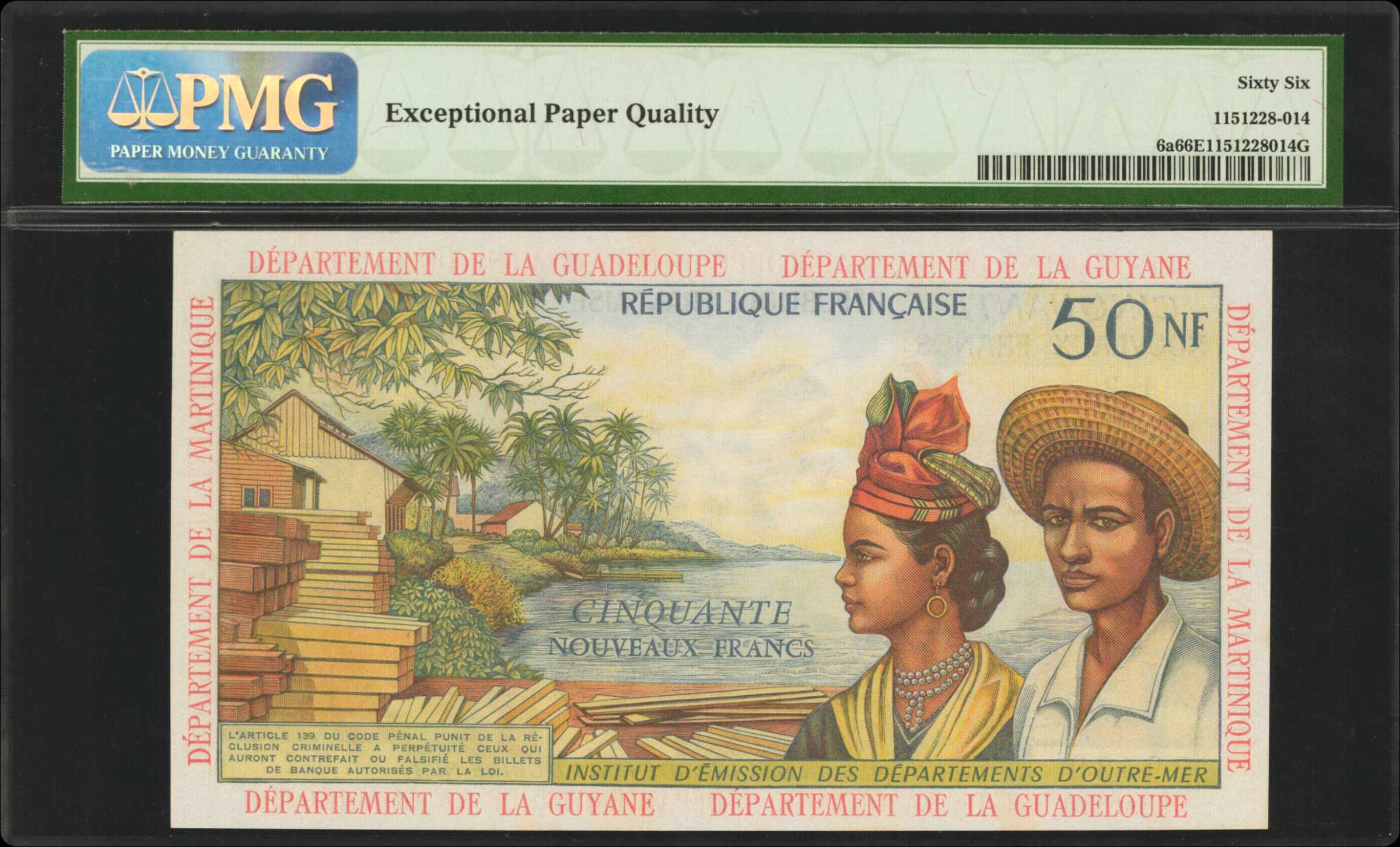 image for: French Antilles  50 nouveaux francs (B106as2)