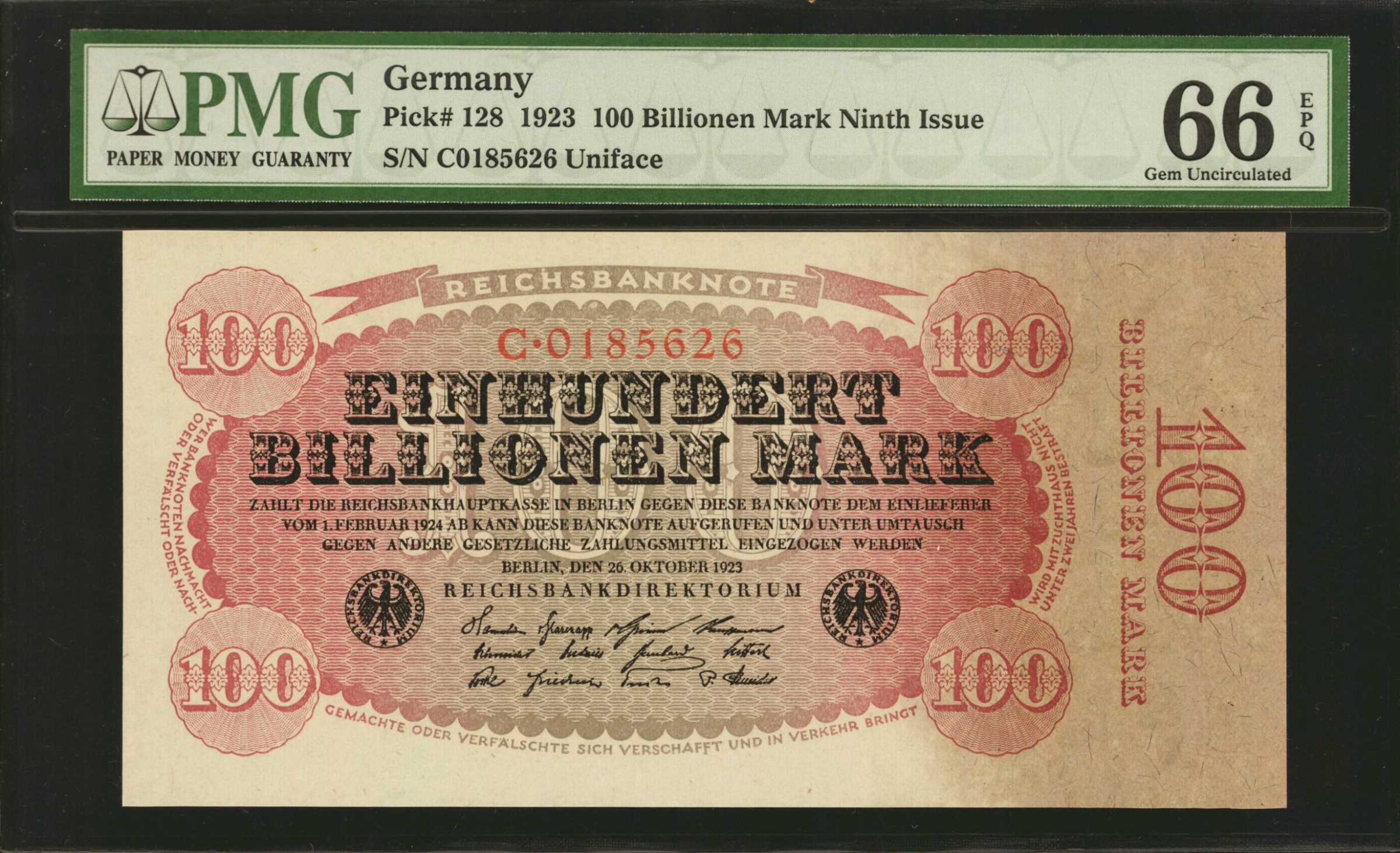 image for: Germany  100 billionen -100,000,000,000,000- mark (B308as)