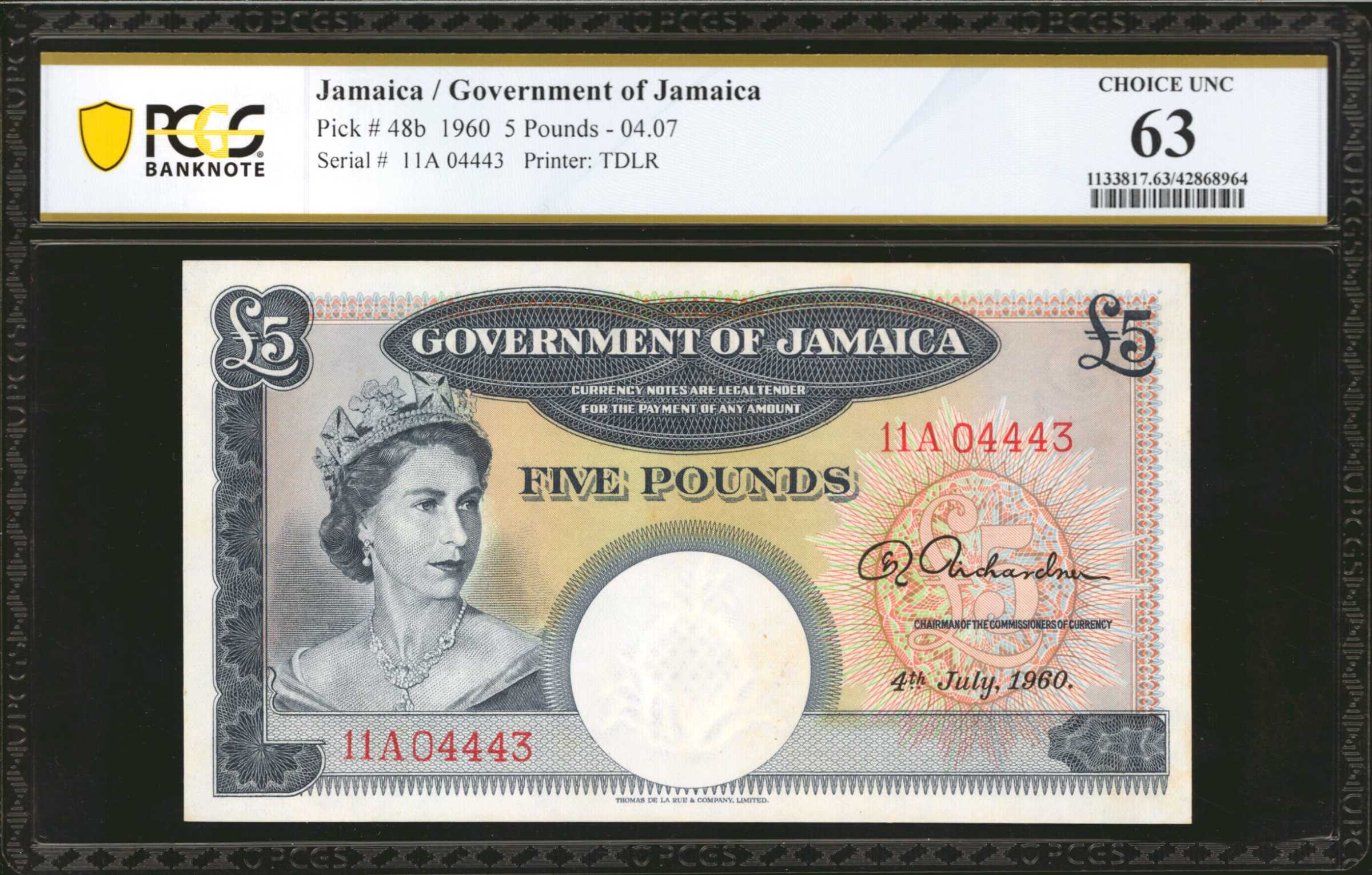 image for: Jamaica  5 pounds (B116b)