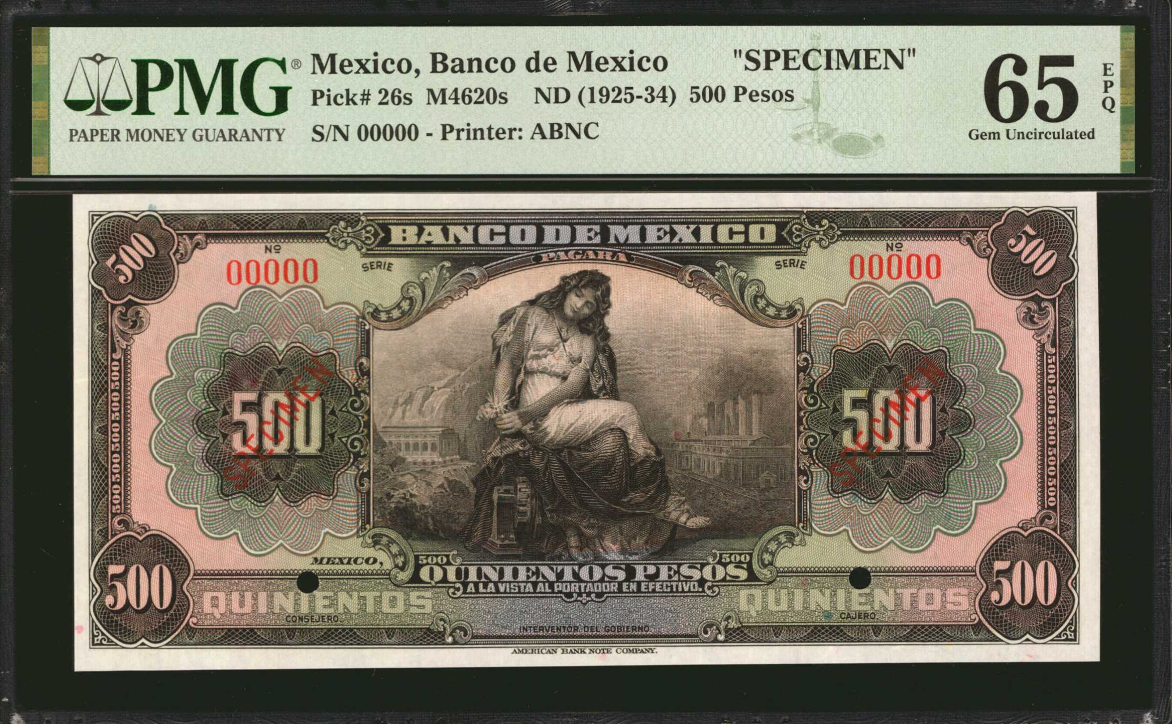  1° DE SEPTIEMBRE DE 1925 Sig 1: Escobar Series A No prefix 7-digit s/n 