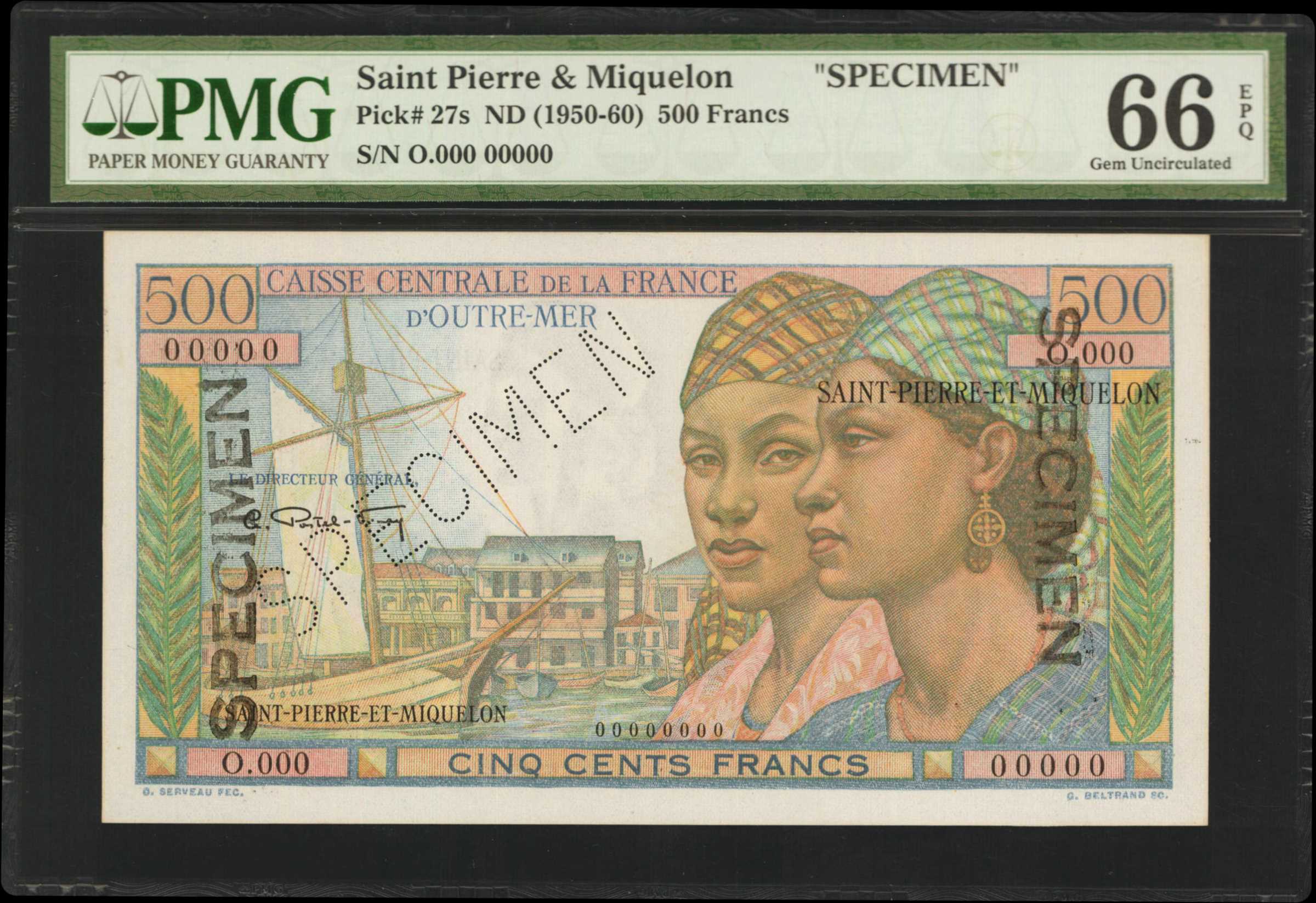 image for: Saint Pierre and Miquelon  500 francs(B513as)