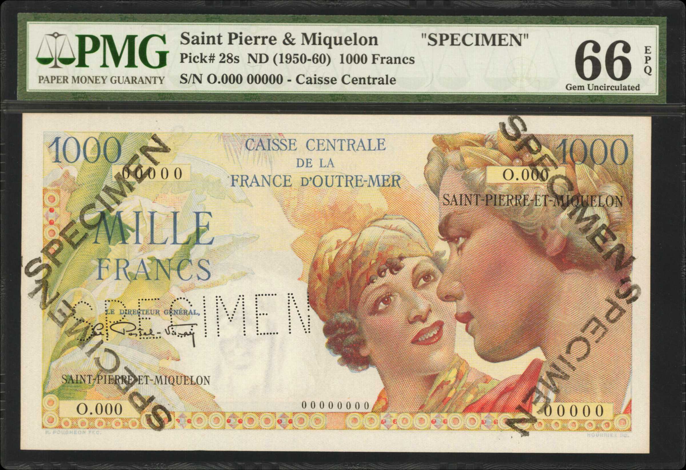 image for: Saint Pierre and Miquelon  1,000 francs(B514as)