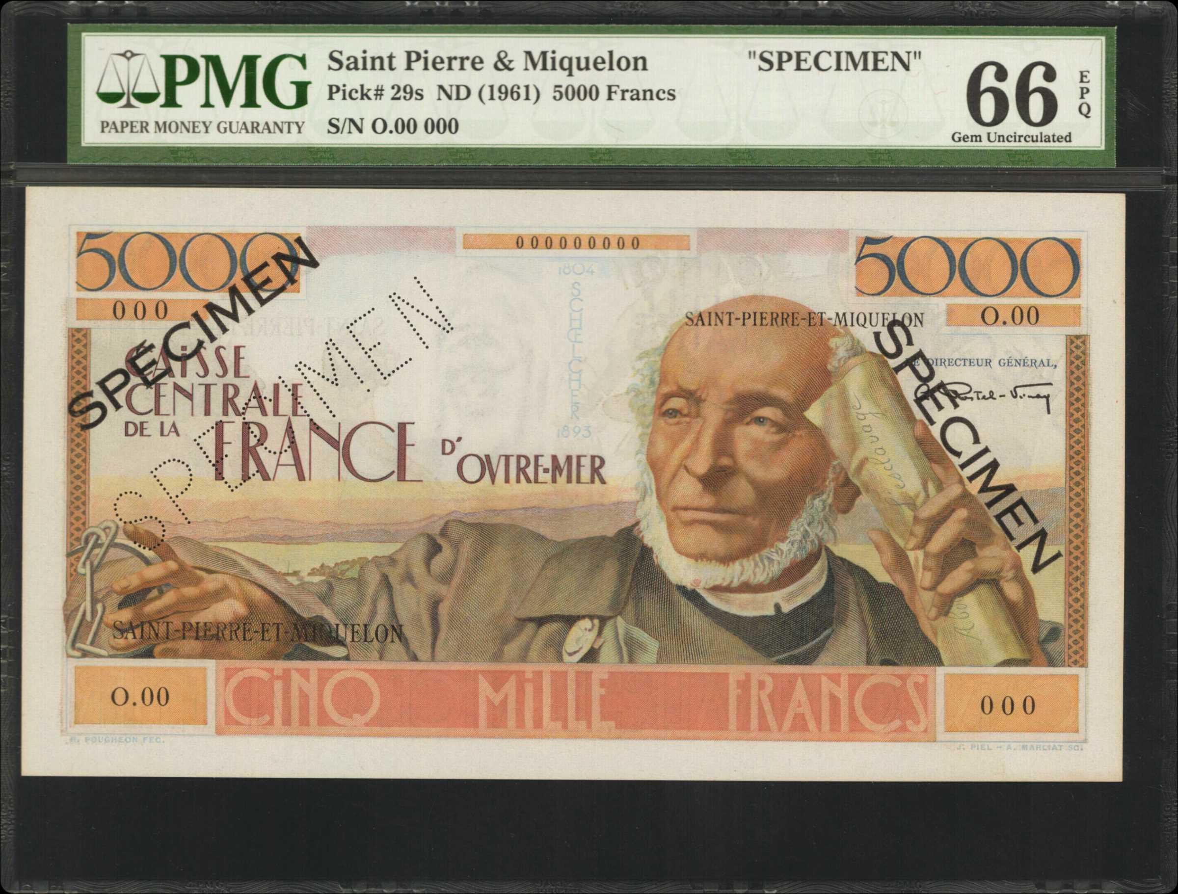 image for: Saint Pierre and Miquelon  5,000 francs(B515as)