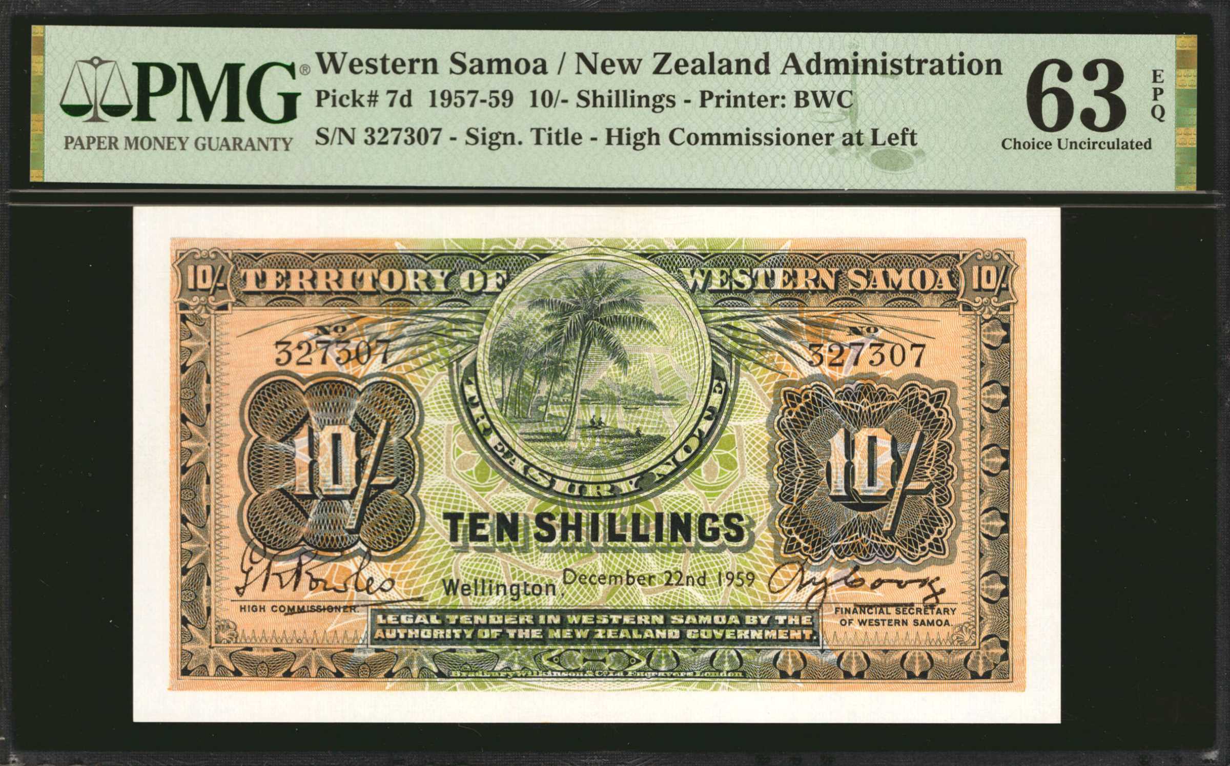 image for: Western Samoa  10 shillings(B201f)