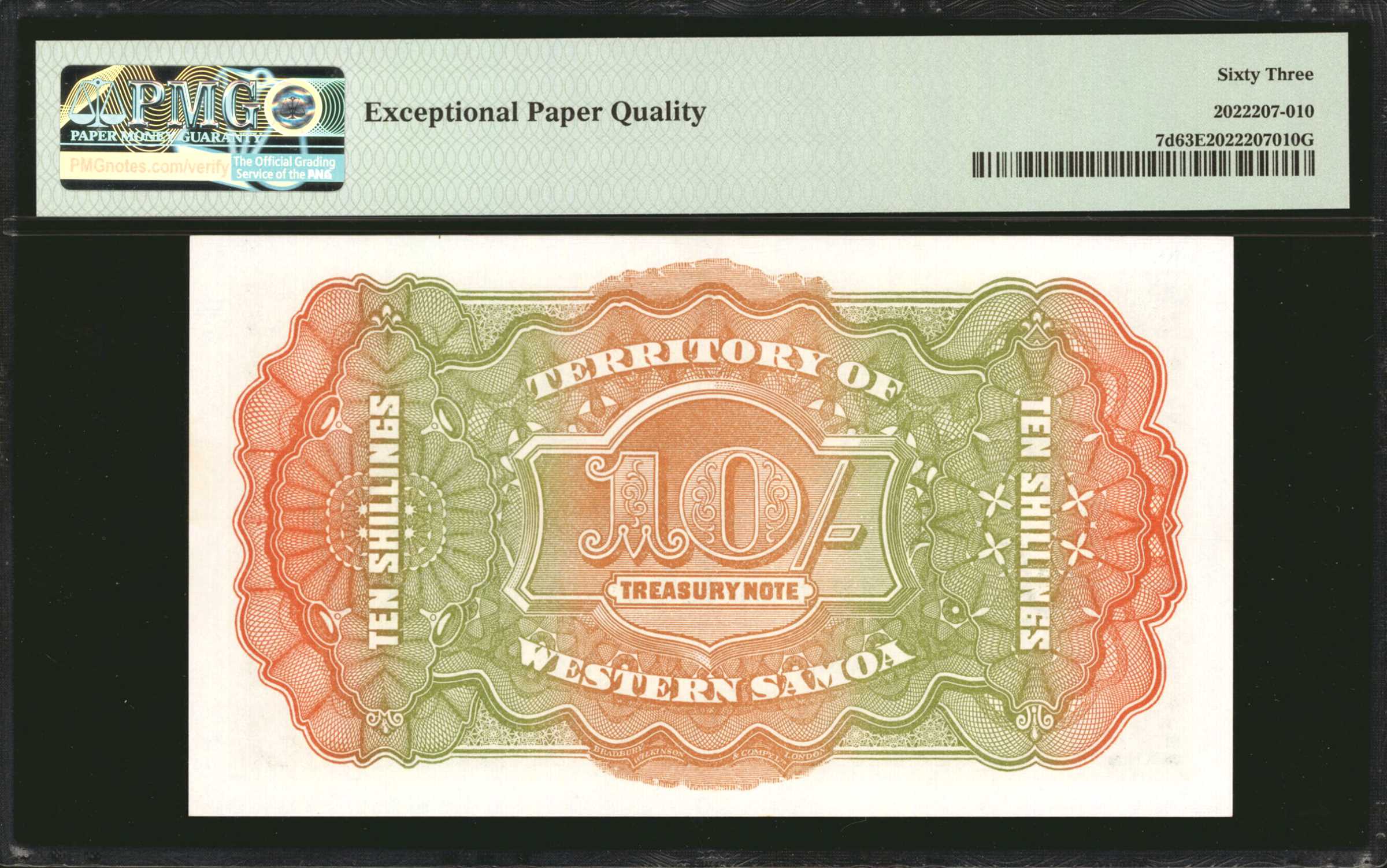 image for: Western Samoa  10 shillings(B201g)