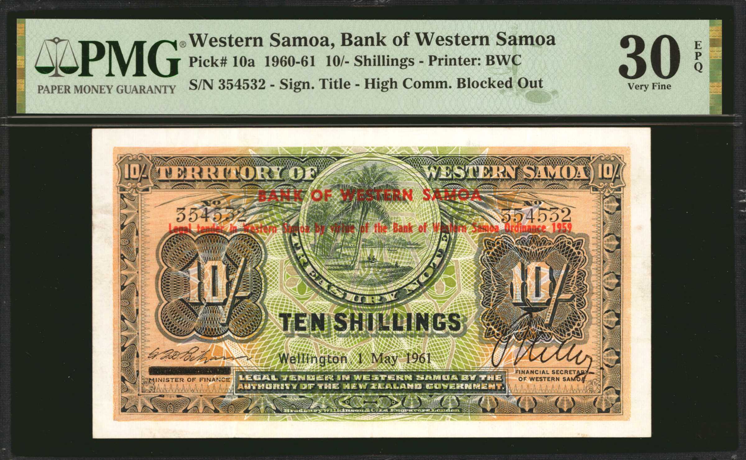 image for: Western Samoa  10 shillings(B301a1)