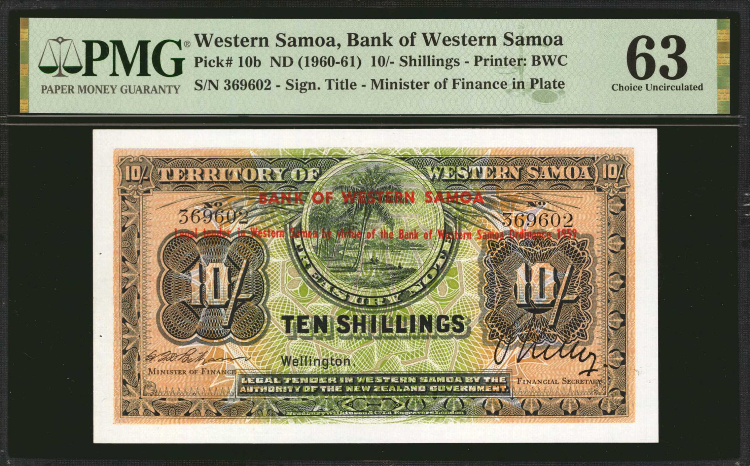 image for: Western Samoa  10 shillings(B301cs)