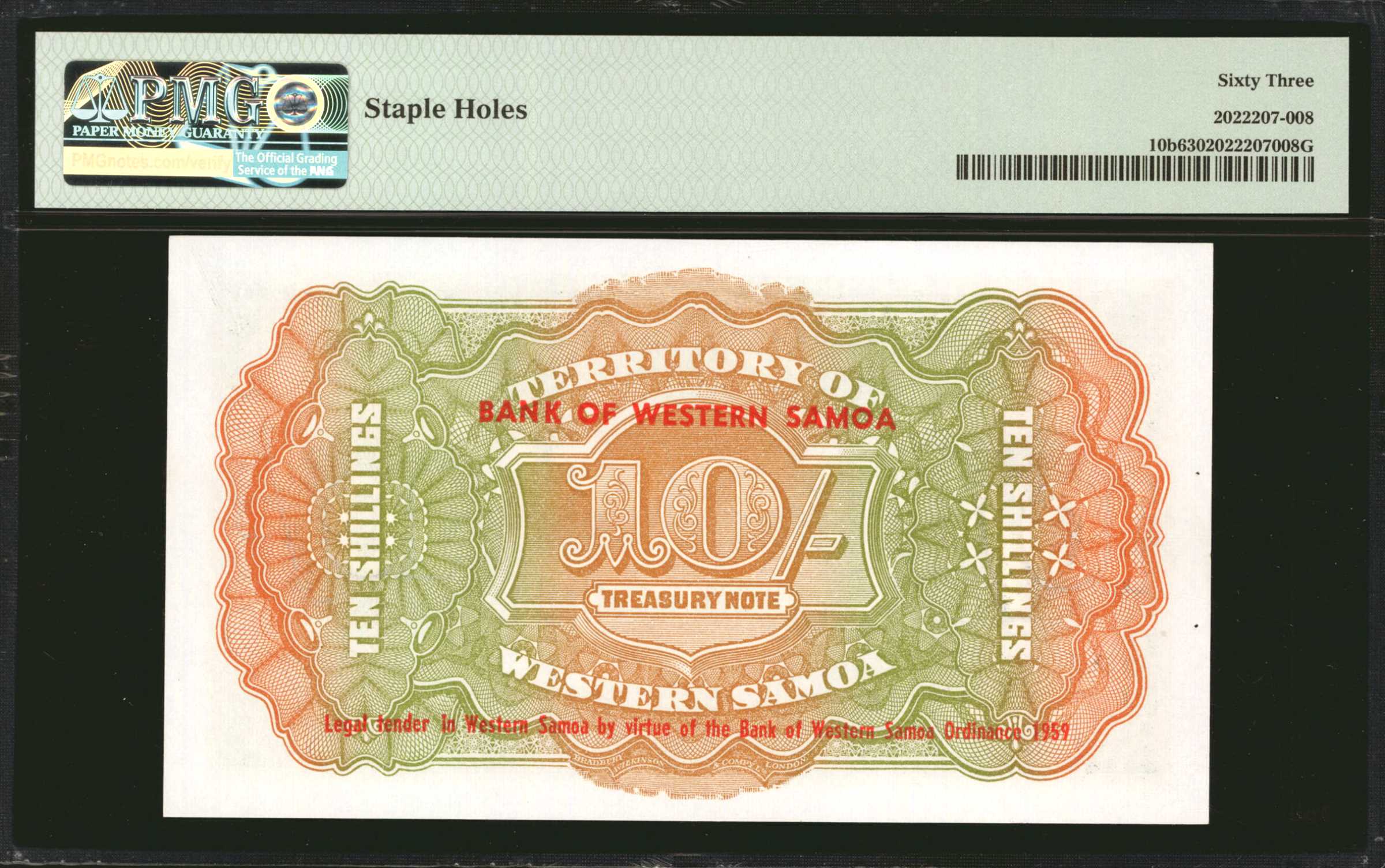 image for: Western Samoa  10 shillings(B301b)