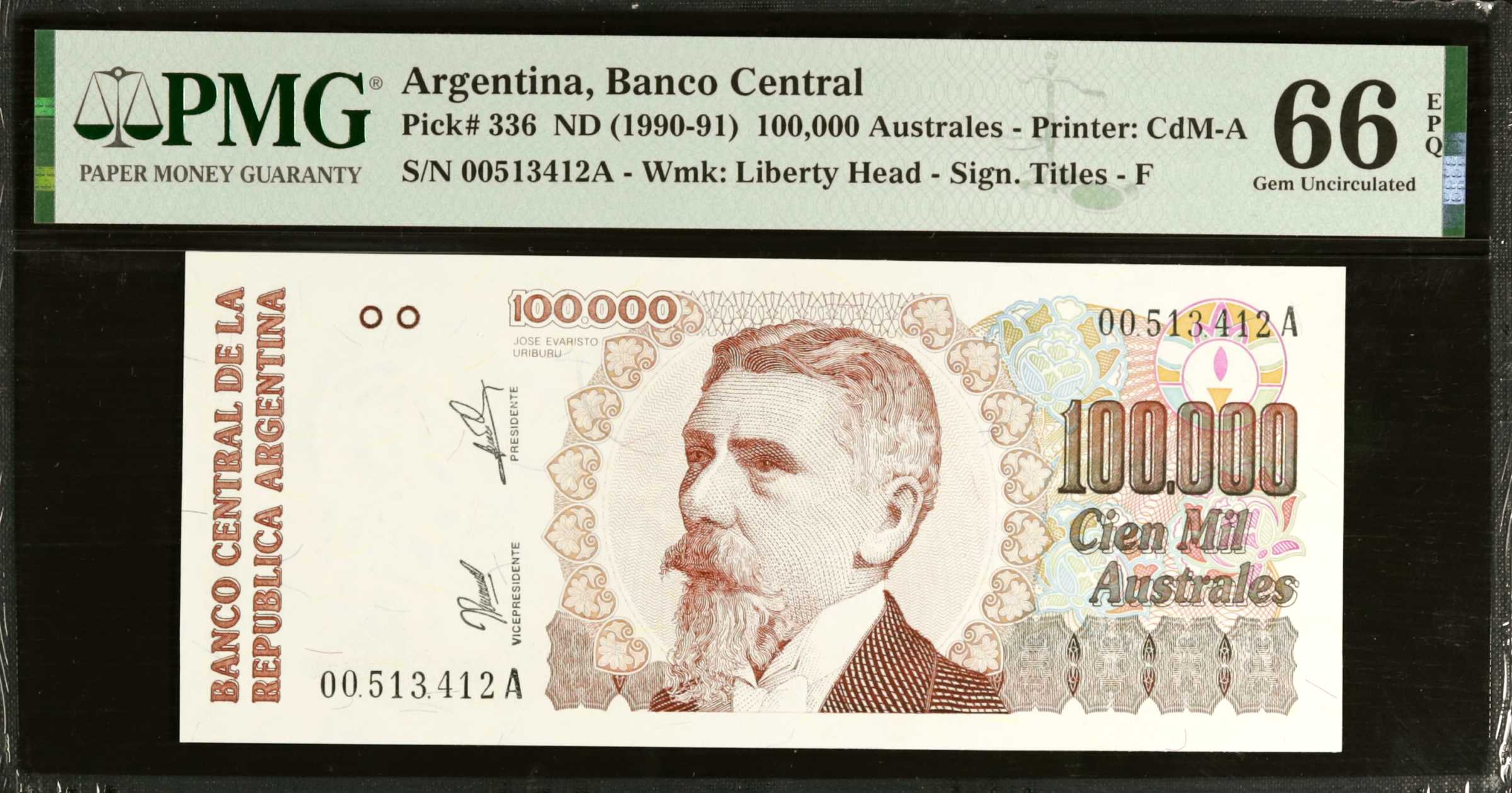 image for: Argentina  100,000 australes (B389as)