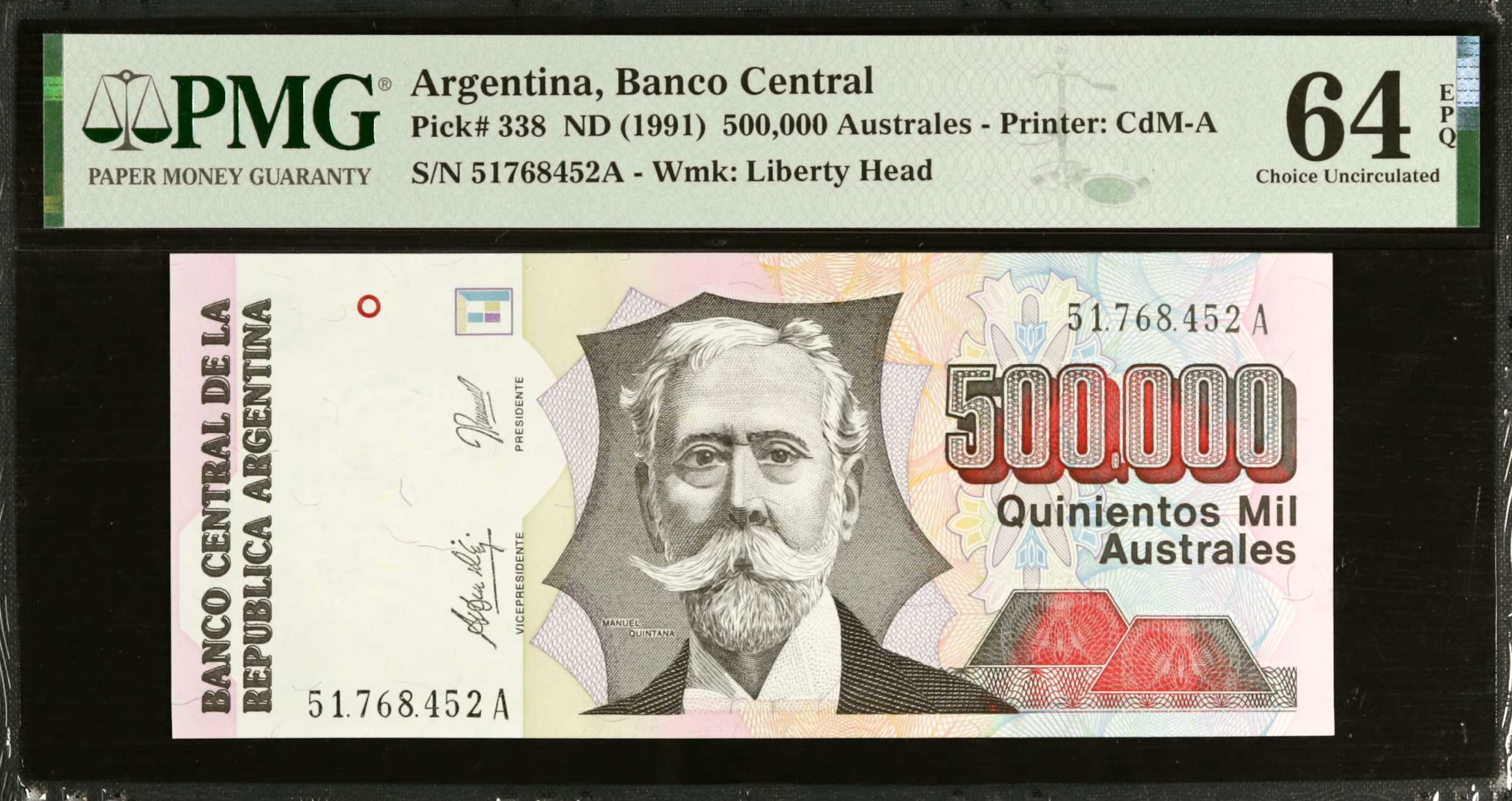 image for: Argentina  500,000 australes (B391a)