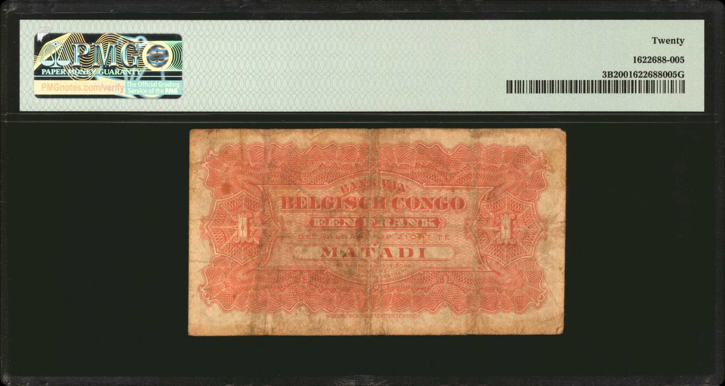 image for: Belgian Congo  1 franc (B201b2s)