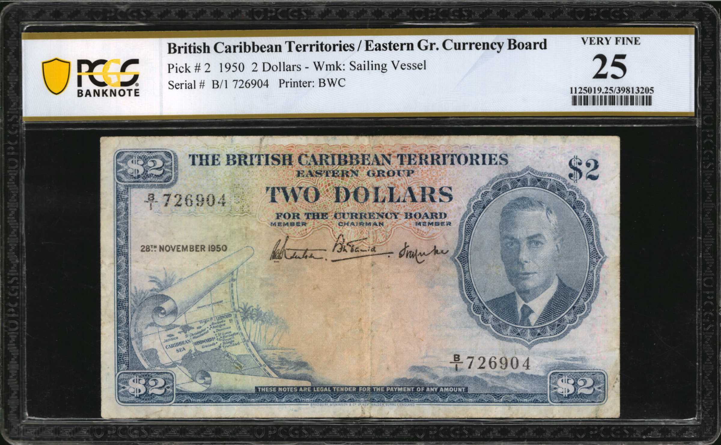 image for: British Caribbean Territories  2 dollars(B102b)