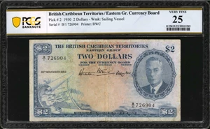 image for: British Caribbean Territories 2 dollars(B102a)