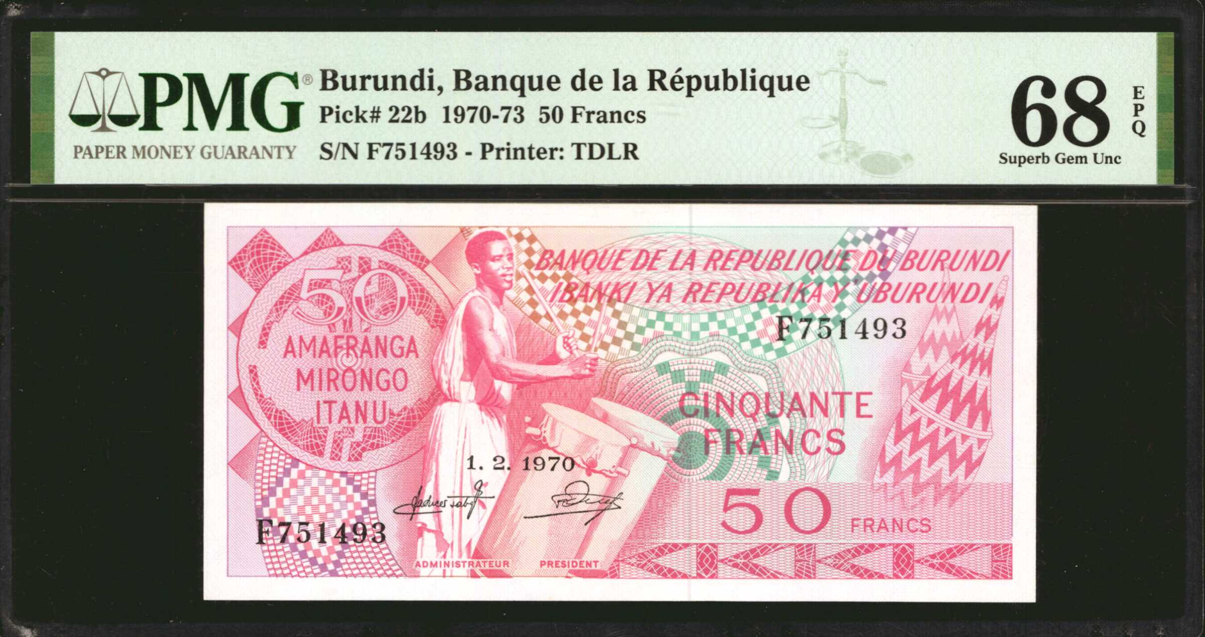 image for: Burundi  50 francs(B208c)