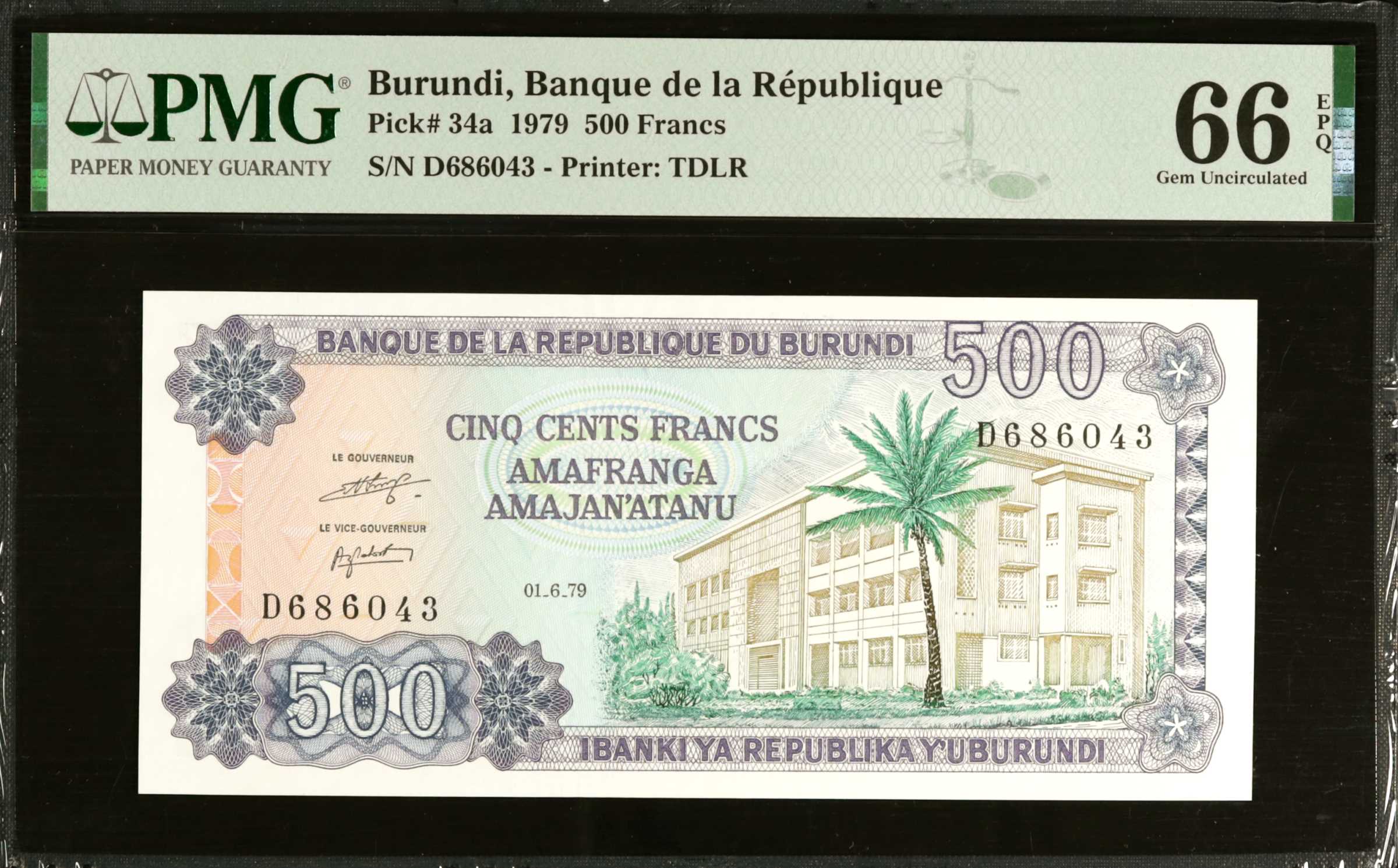 image for: Burundi  500 francs (B219b)
