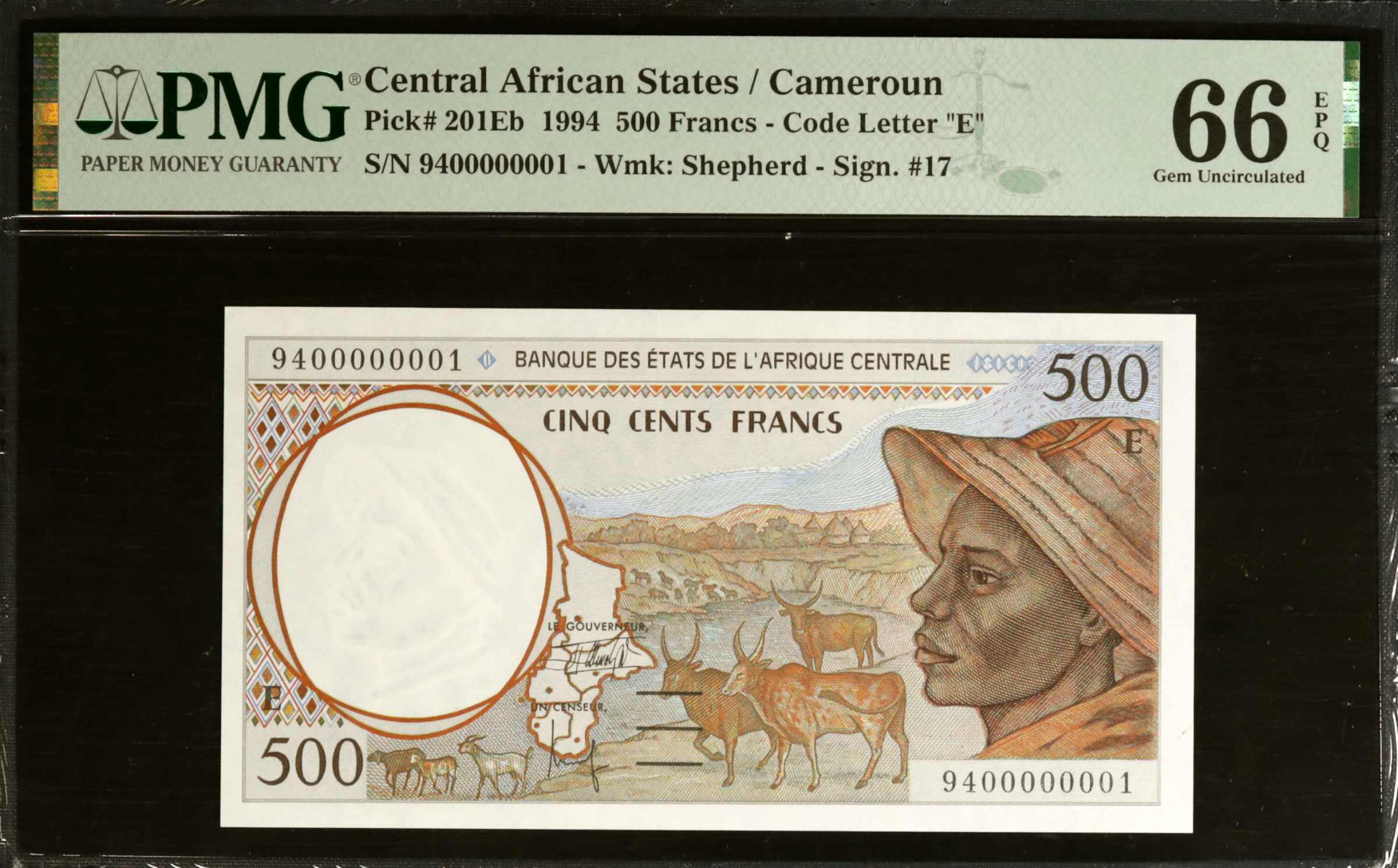 image for: Central African States  500 francs (B101Eg)