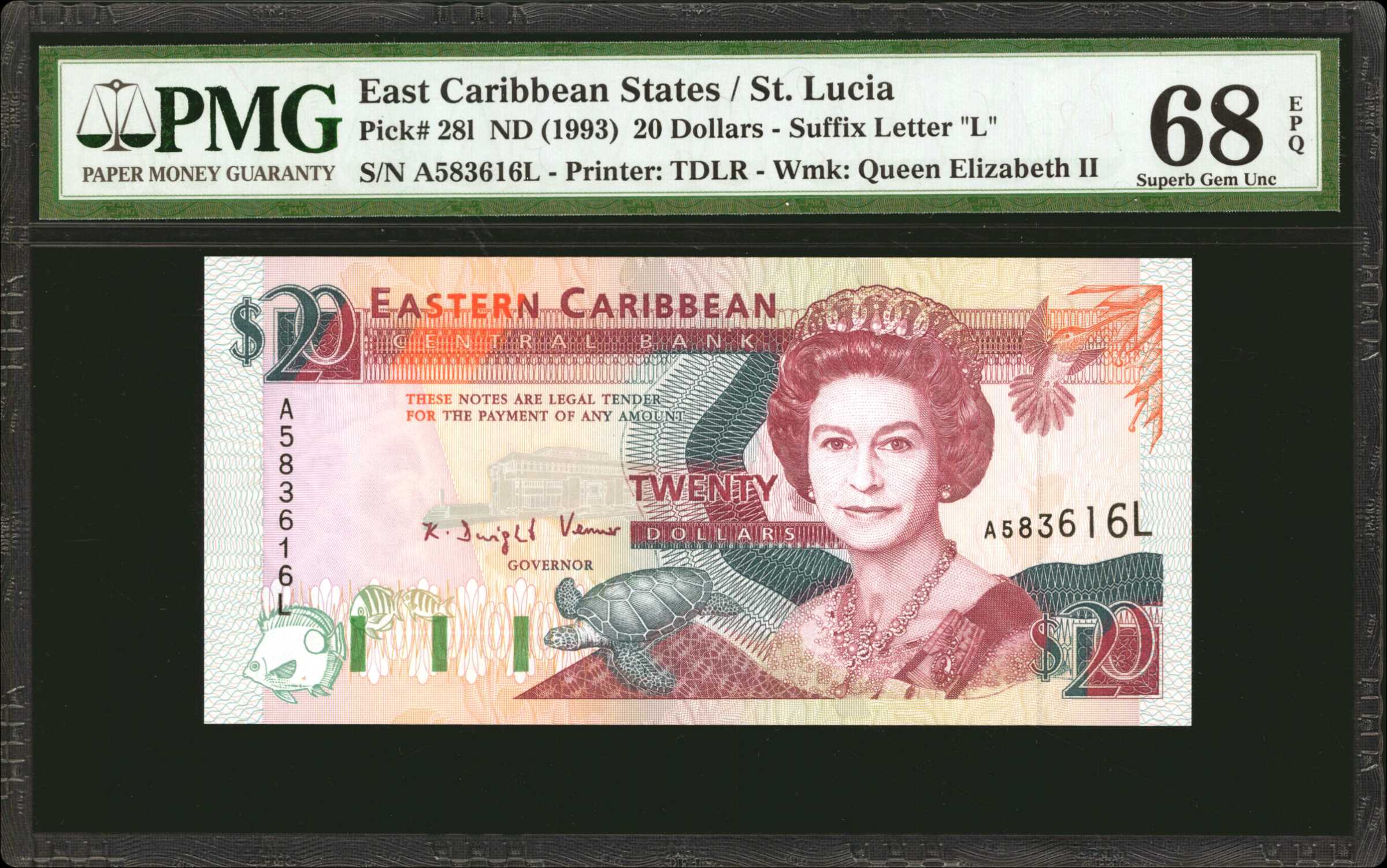image for: East Caribbean States  20 dollars (B212v)