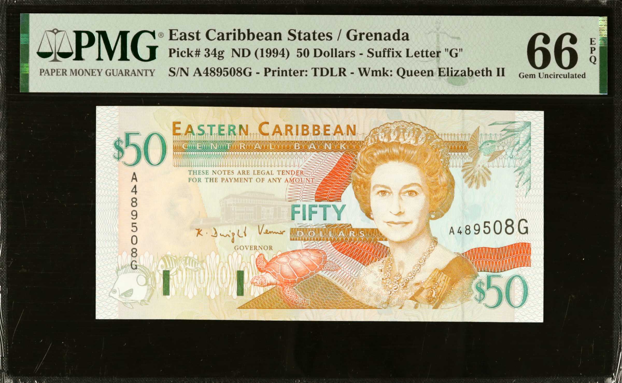 image for: East Caribbean States  50 dollars (B218v)