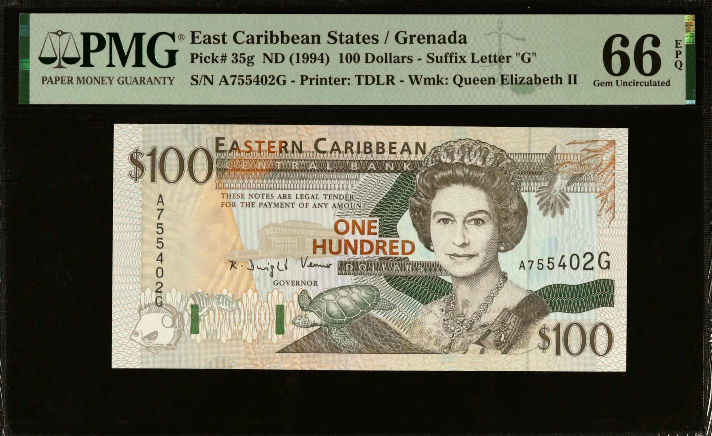 image for: East Caribbean States  100 dollars (B219v)