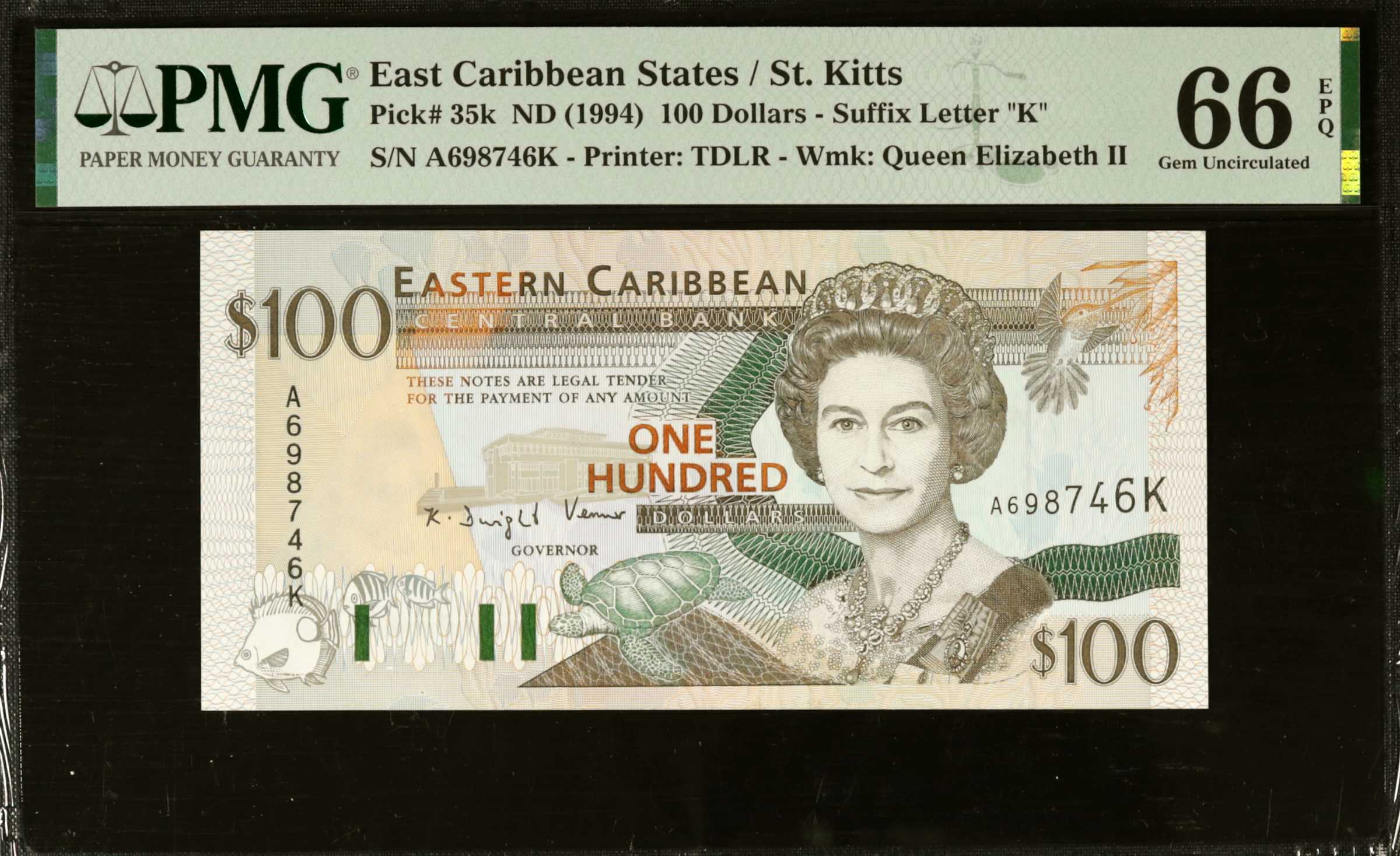 image for: East Caribbean States  100 dollars (B219v)