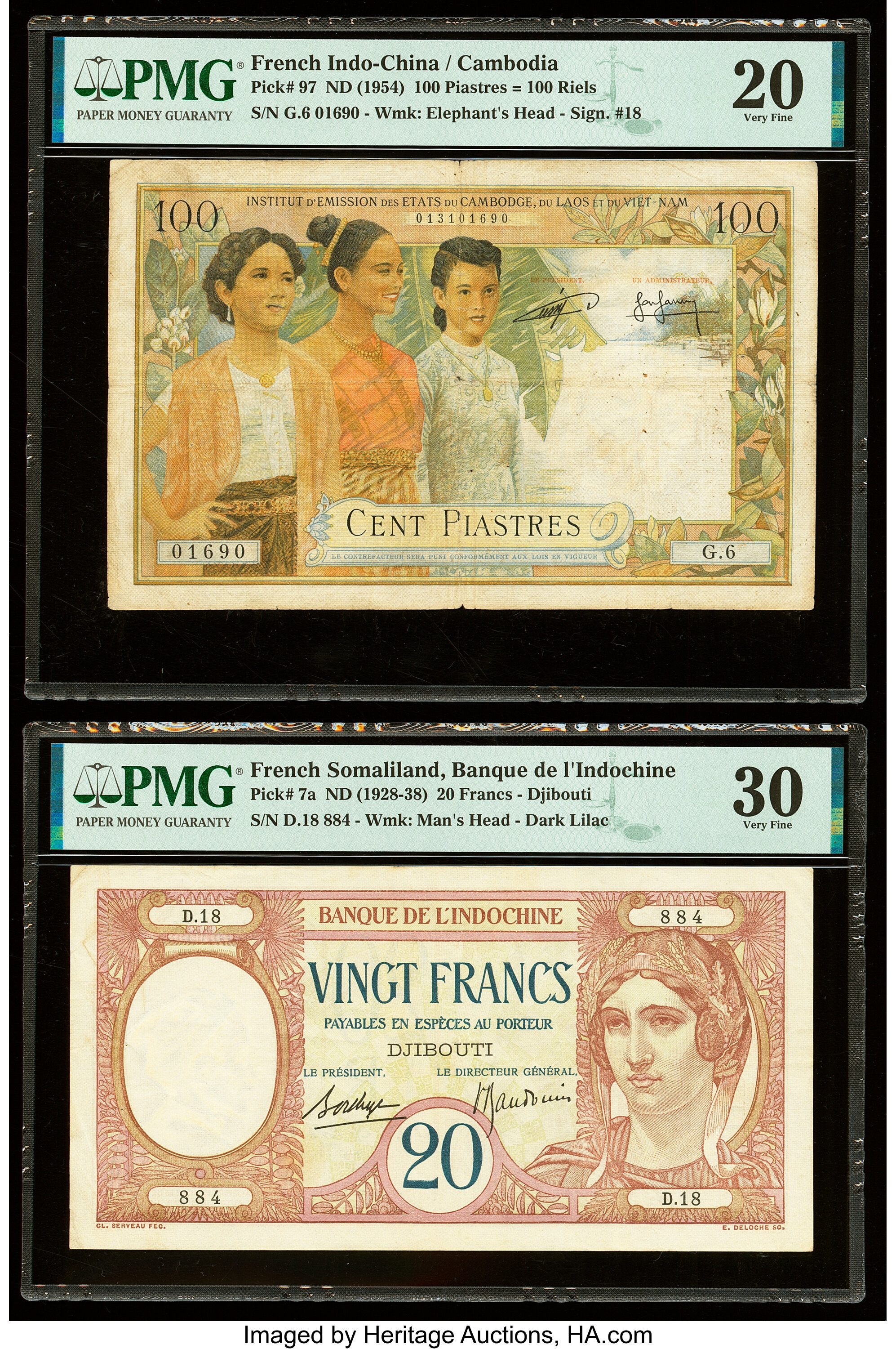 image for: French Indo-China  100 piastres(B406as1)