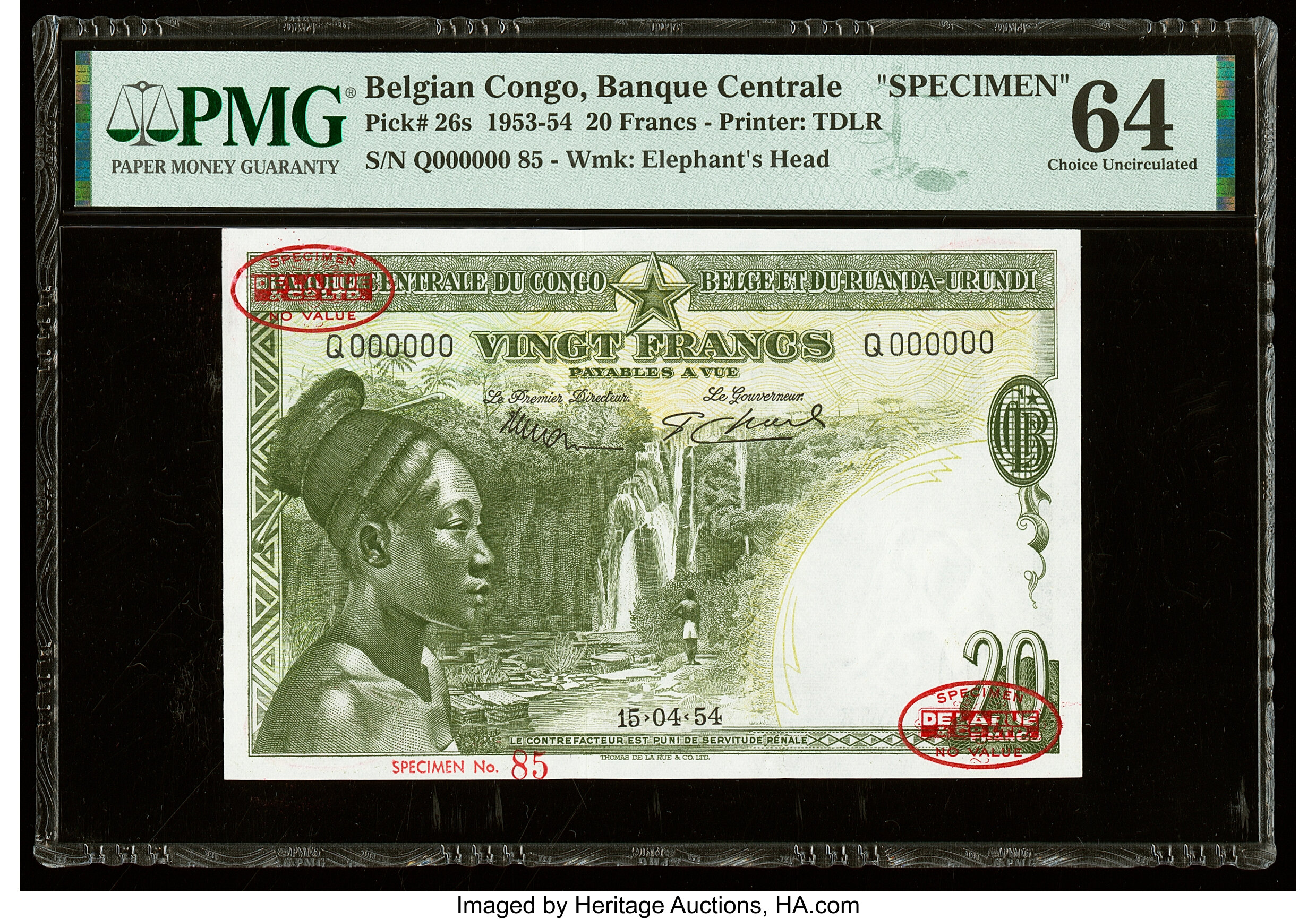 image for: Belgian Congo  20 francs(B306bs2)