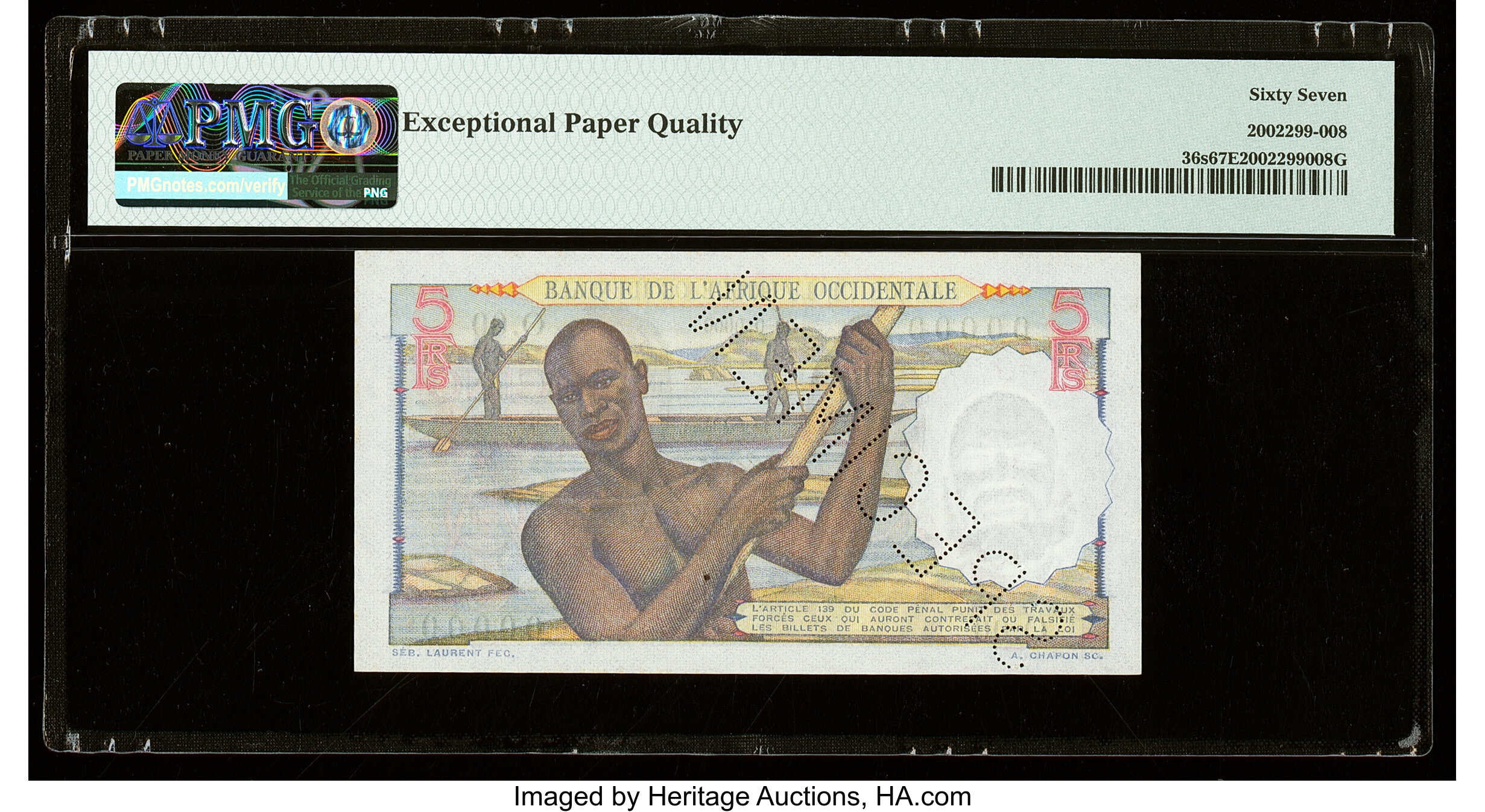 image for: French West Africa  5 francs(B120l)