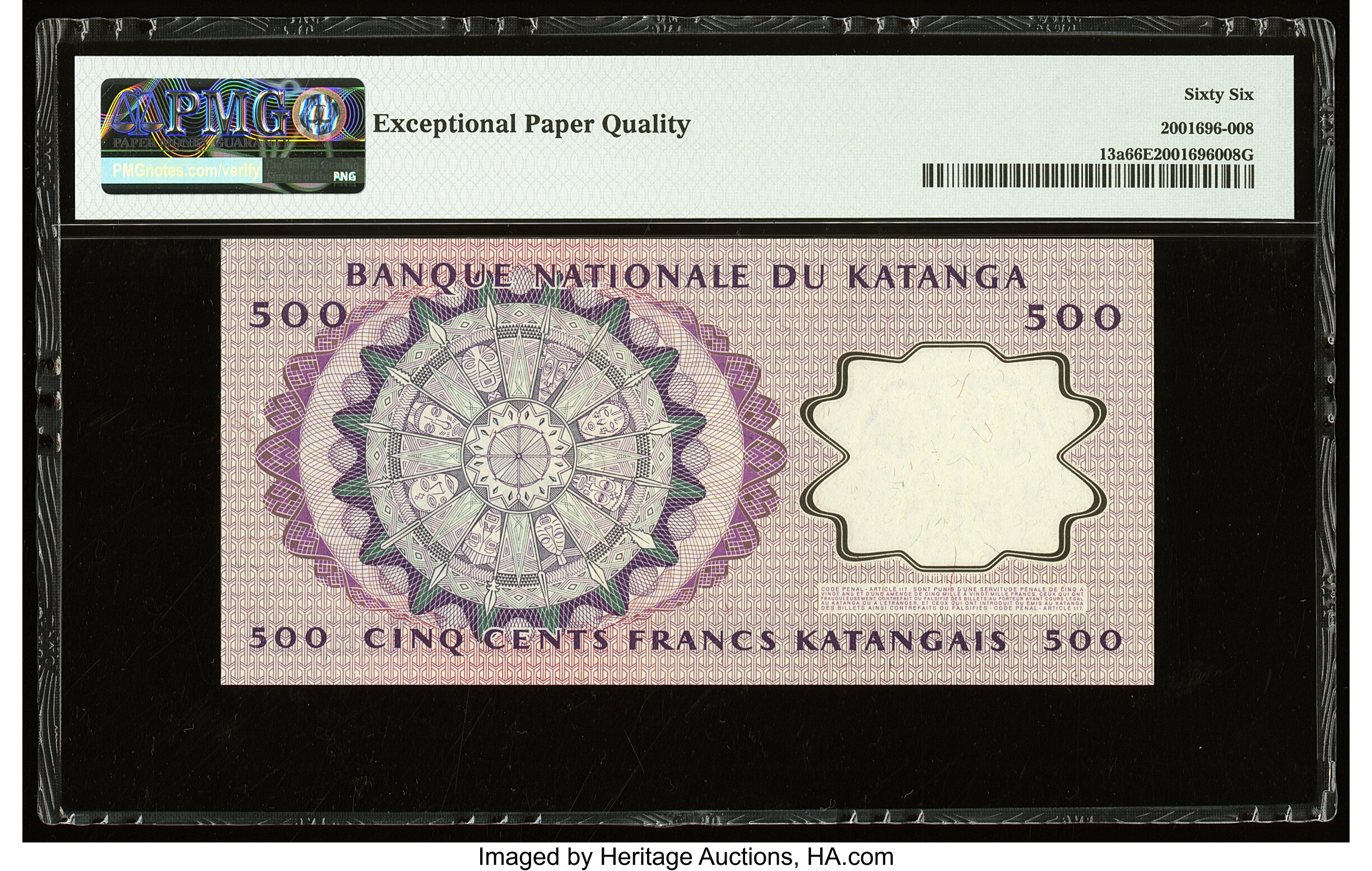 image for: Katanga  500 francs(B210as)