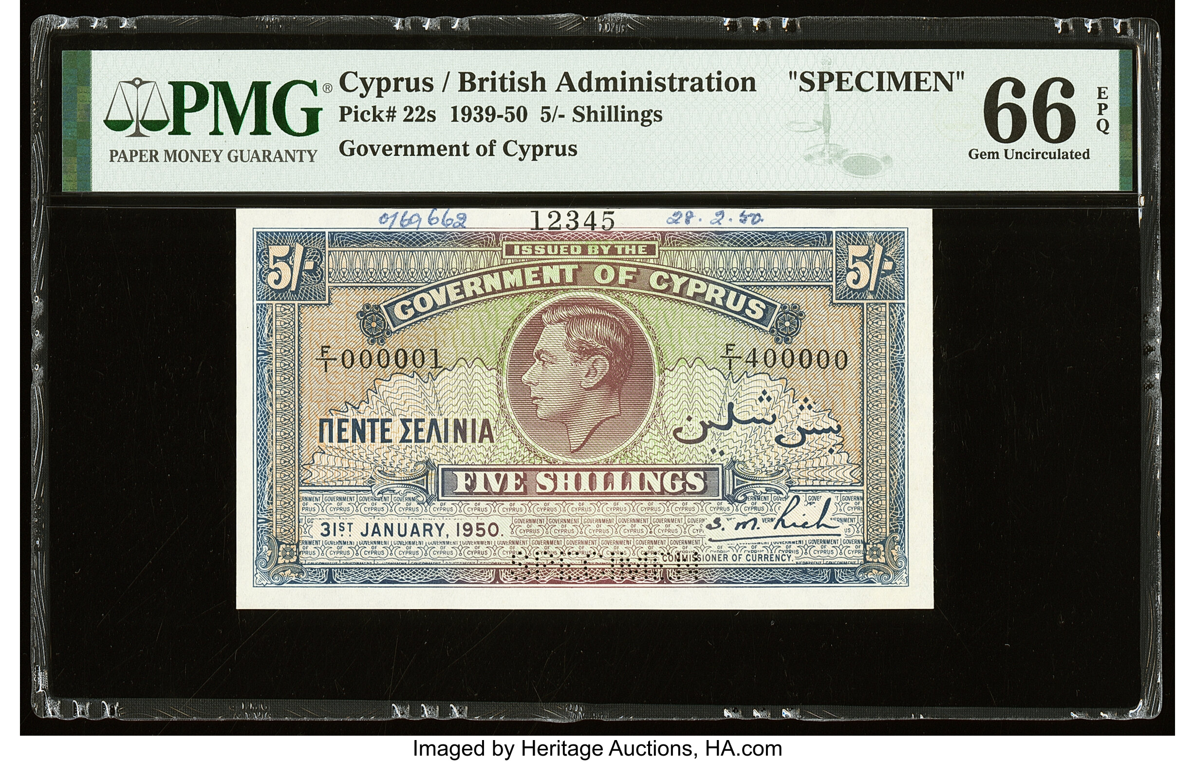 image for: Cyprus  5 shillings (B122hs)