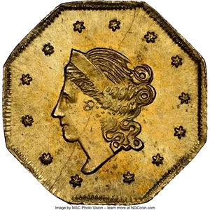 image for: 1860 $1 Liberty Octagonal 1 Dollar, BG-1102, R.4, MS65 NGC. NGC Census: (6/0). PCGS Population: (6/3). MS65. ...