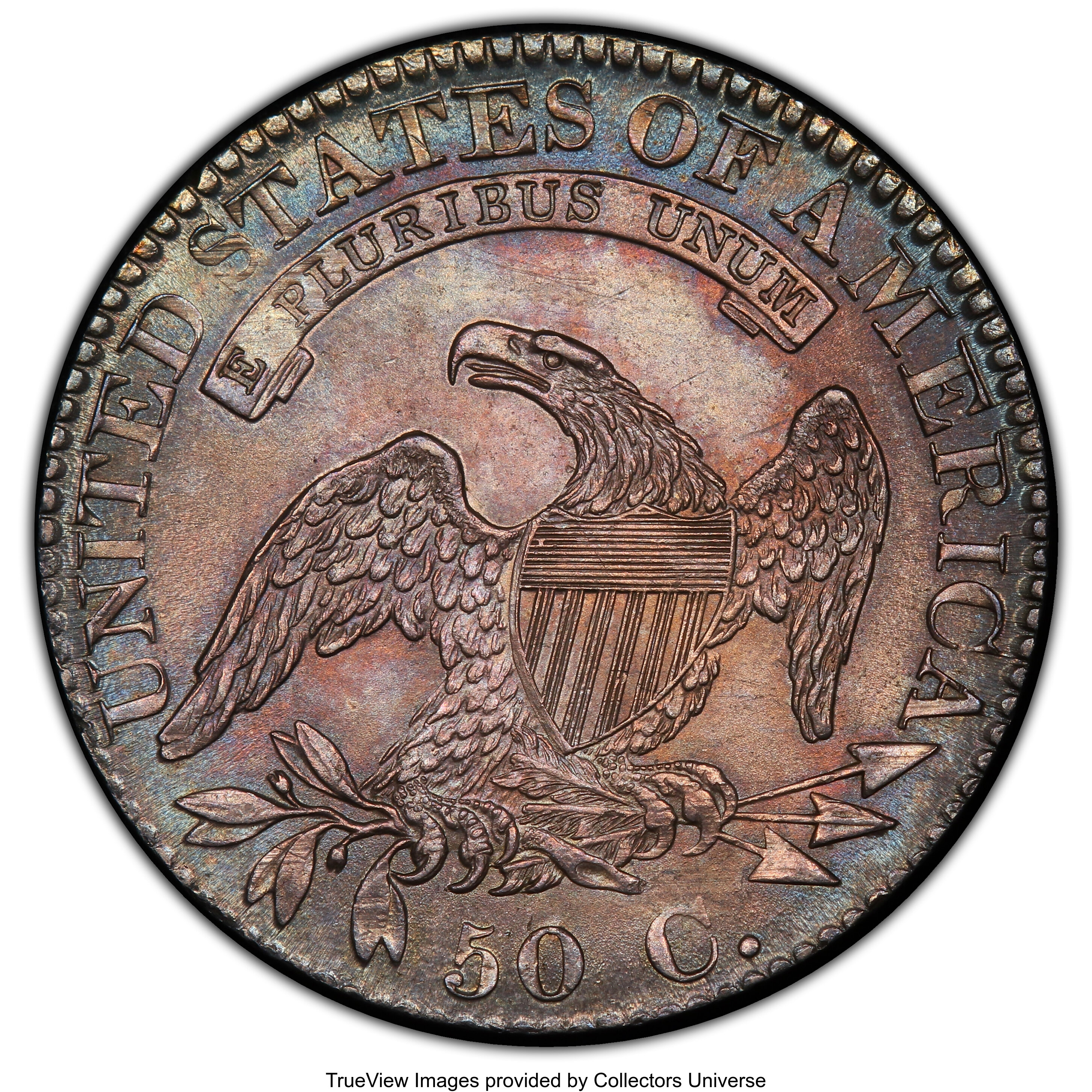image for: 1824 50C Over Various Dates, O-103, R.1, MS63 PCGS....