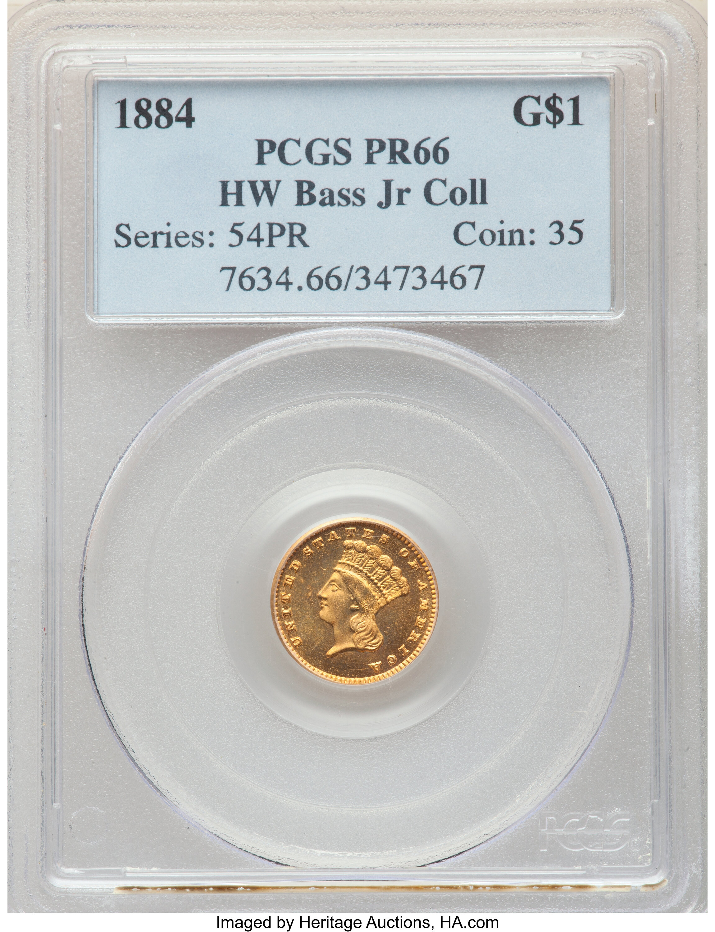 image for: 1884 G$1 PR66 PCGS. JD-1, R.4....