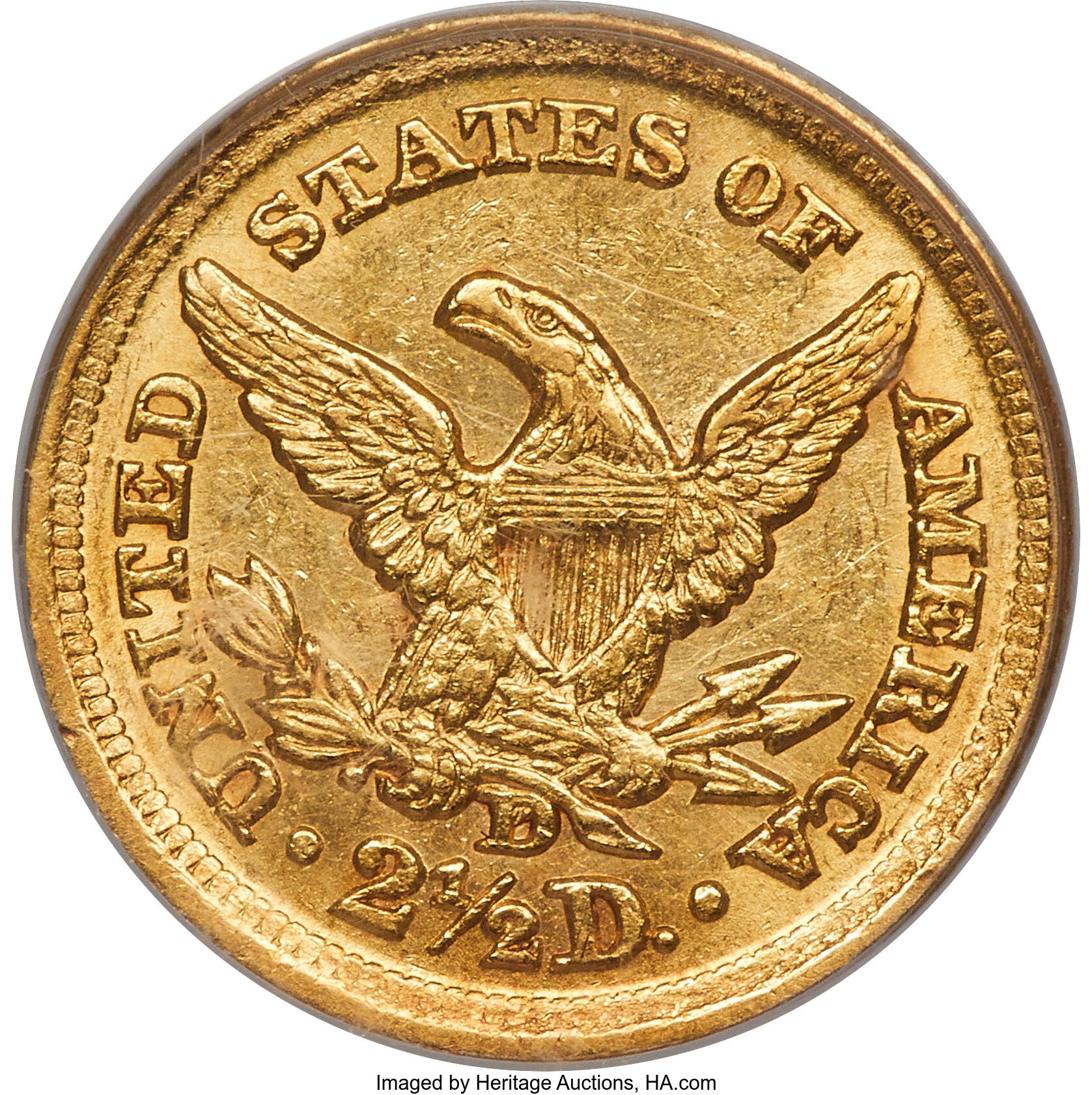 image for: 1852-D $2 1/2 AU53 PCGS. Variety 16-N....