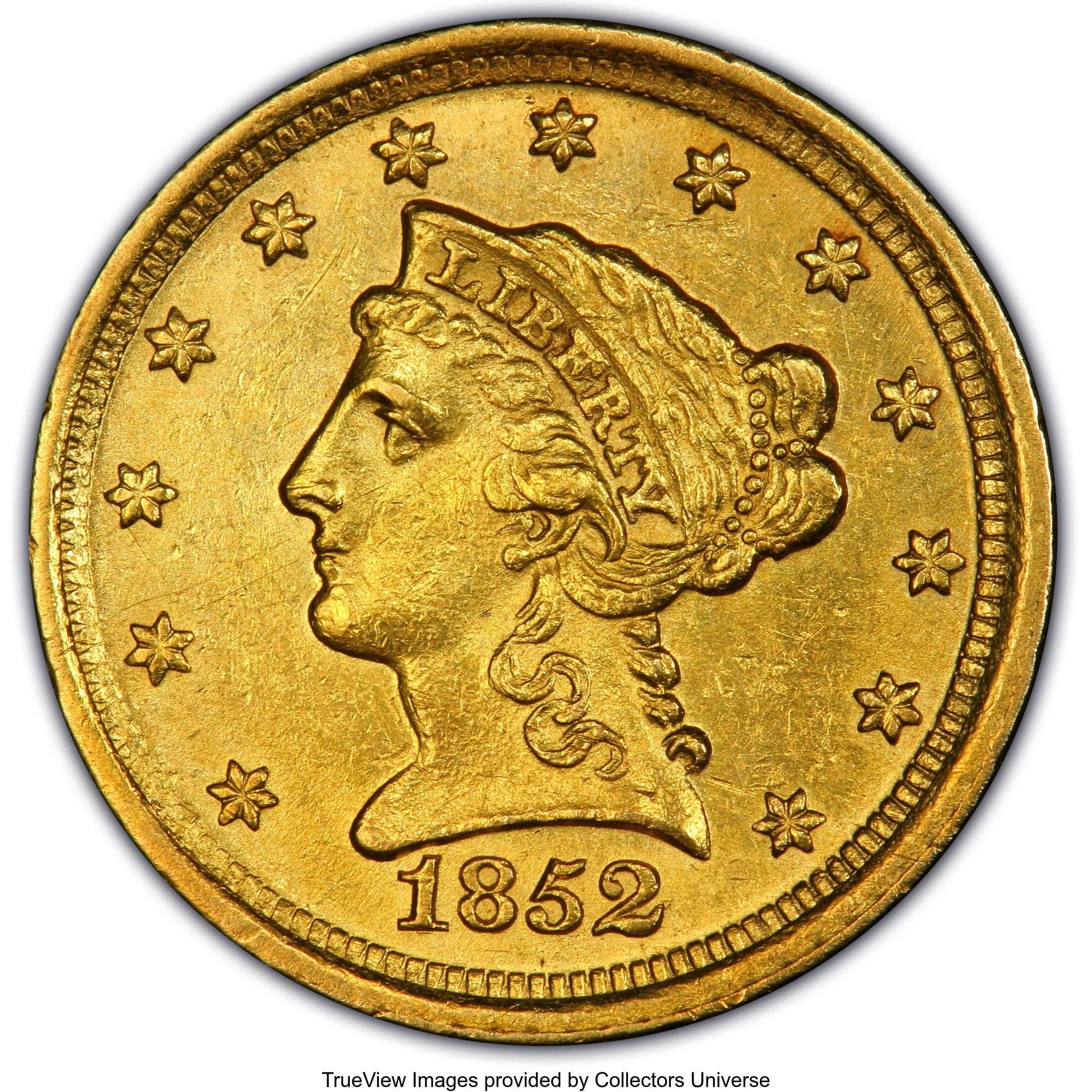 image for: 1852-D $2 1/2 AU53 PCGS. Variety 16-N....