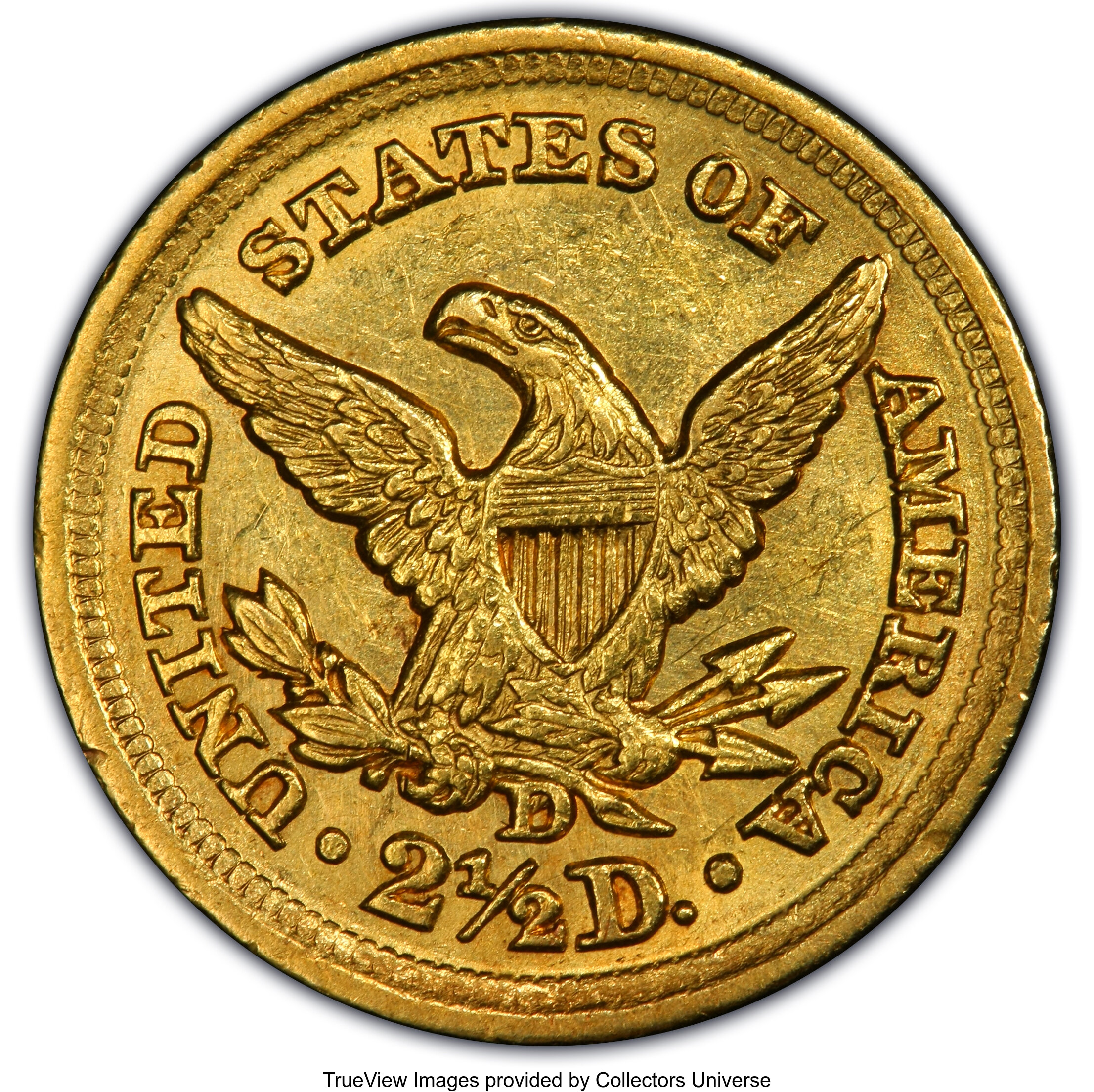 image for: 1852-D $2 1/2 AU53 PCGS. Variety 16-N....