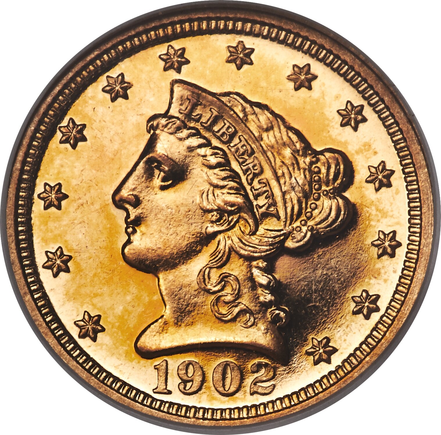 image for: 1902 $2 1/2 PR64 Cameo NGC. JD-1, R.4....