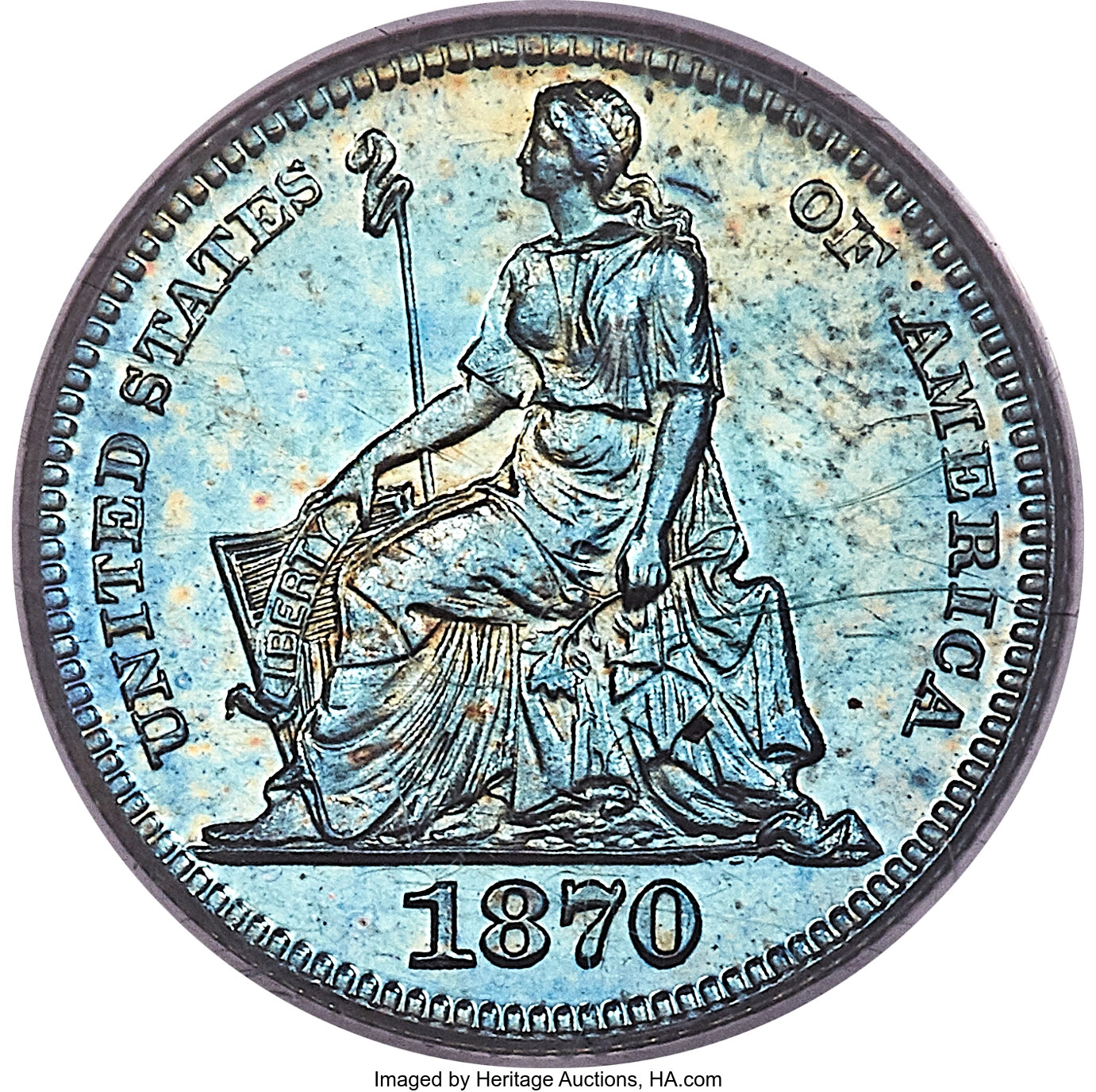 image for: 1870 H10C Half Dime, Judd-817, Pollock-906, High R.6, PR66 Brown PCGS....