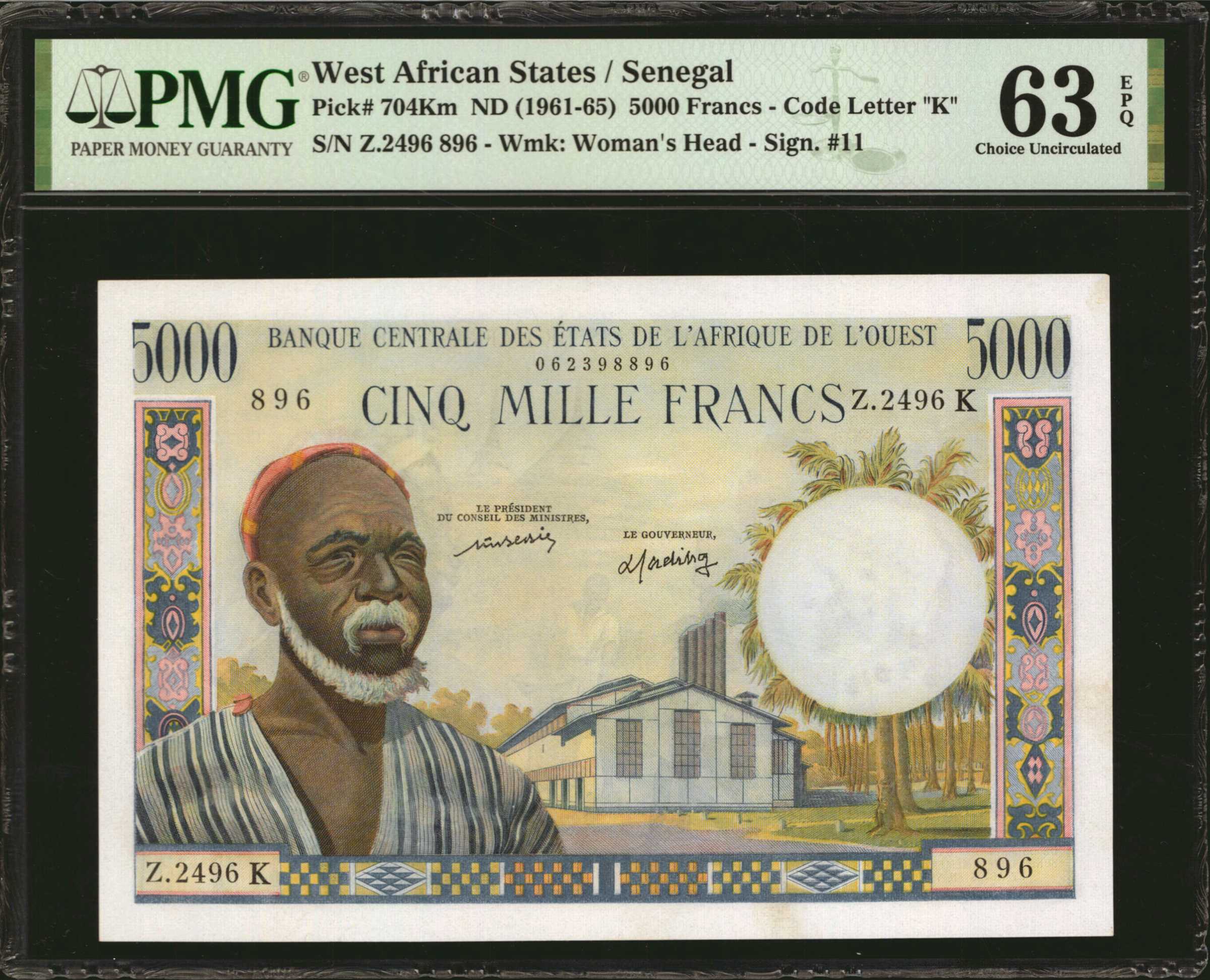 image for: West African States  5,000 francs (B109Ka)