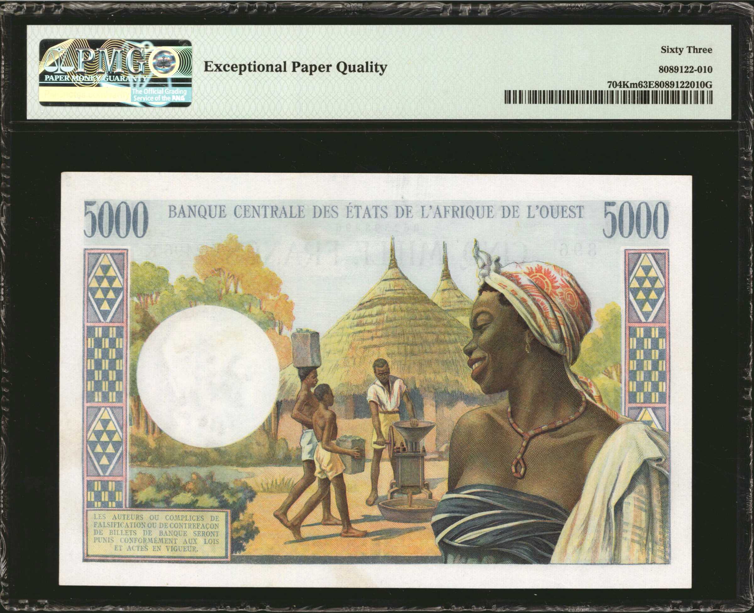 image for: West African States  5,000 francs (B109Ki)