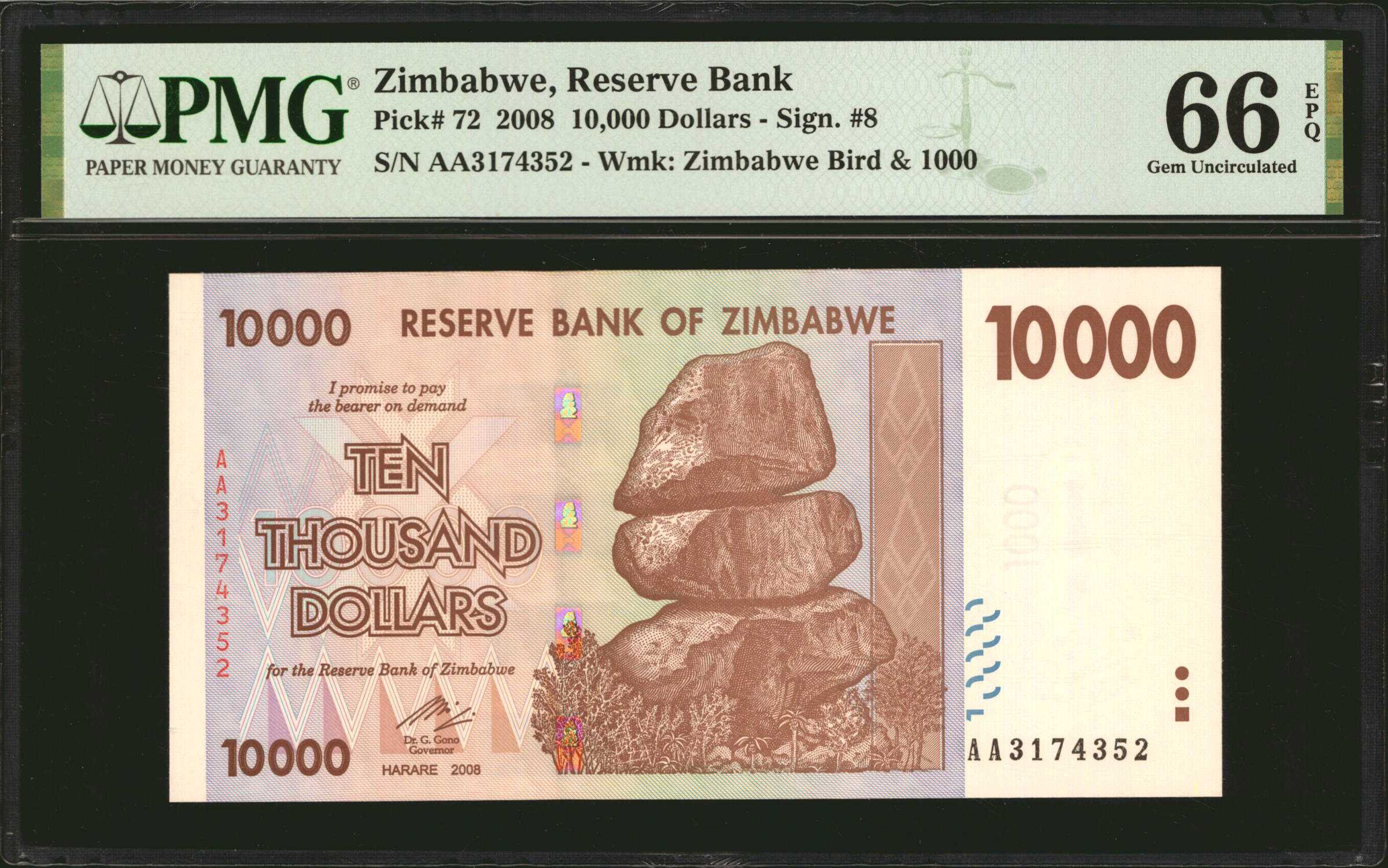 image for: Zimbabwe  10,000 dollars (B163a)
