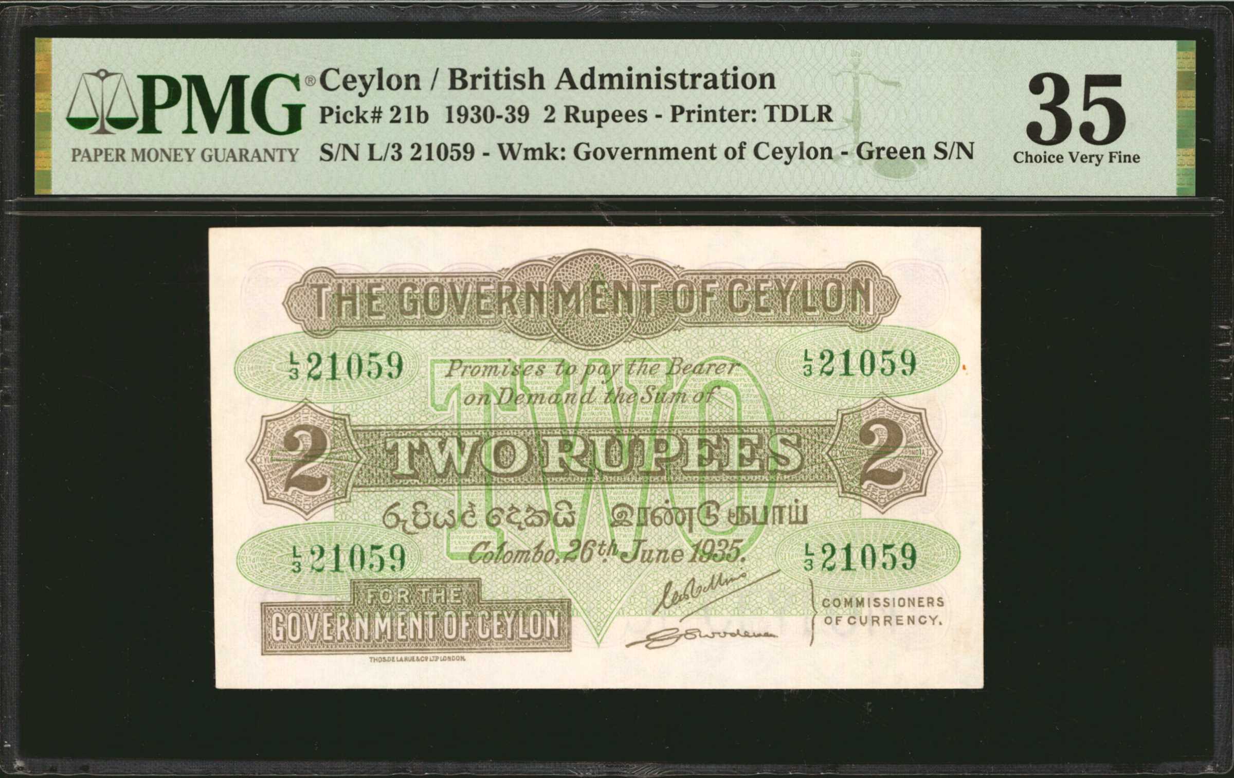 image for: Ceylon  2 rupees (B214l)
