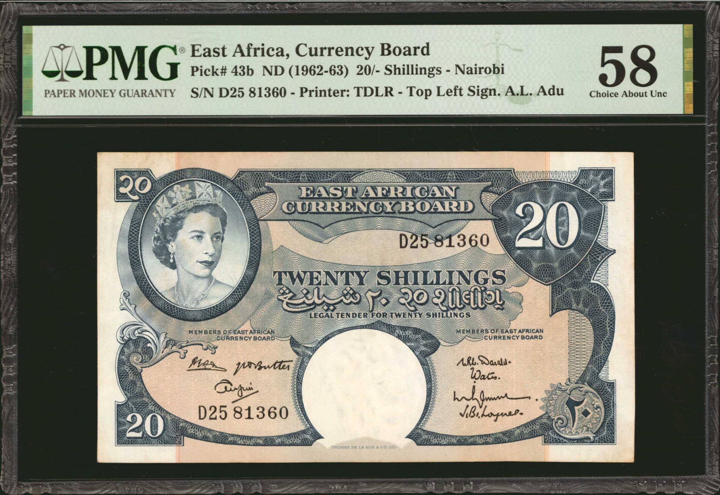 image for: East Africa  20 shillings(B229bs1)