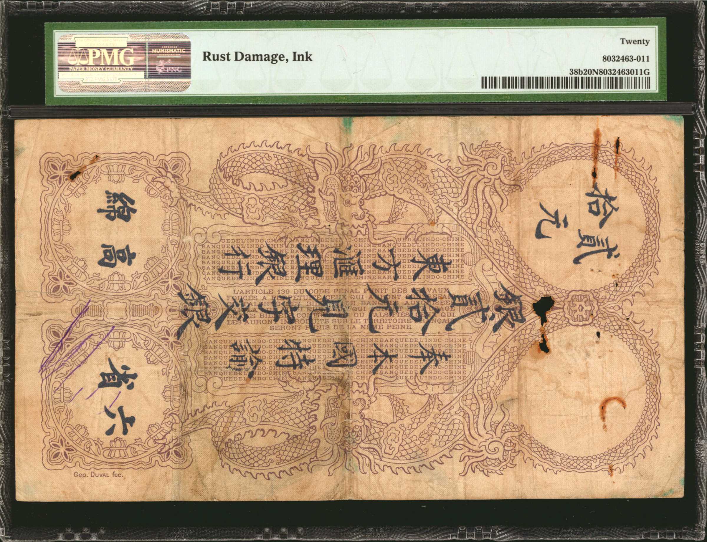 image for: French Indo-China  20 piastres(B121a)