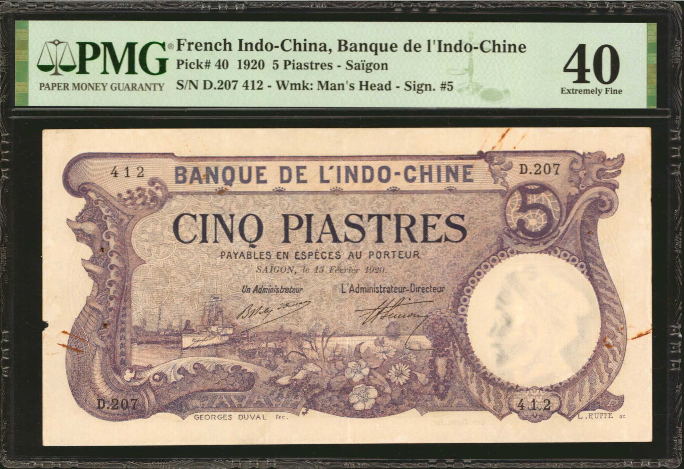 image for: French Indo-China  5 piastres(B125as)